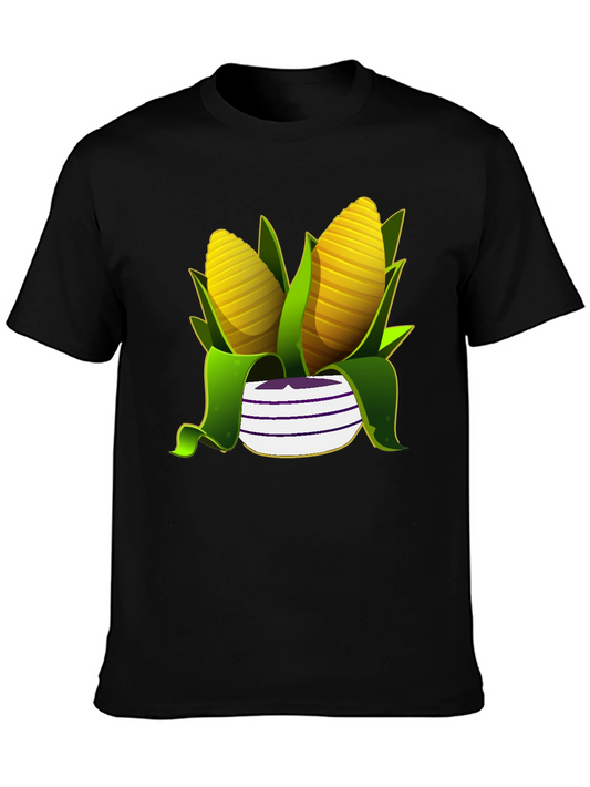 Corn Cob Graphic Tee - Black Unisex T-Shirt
