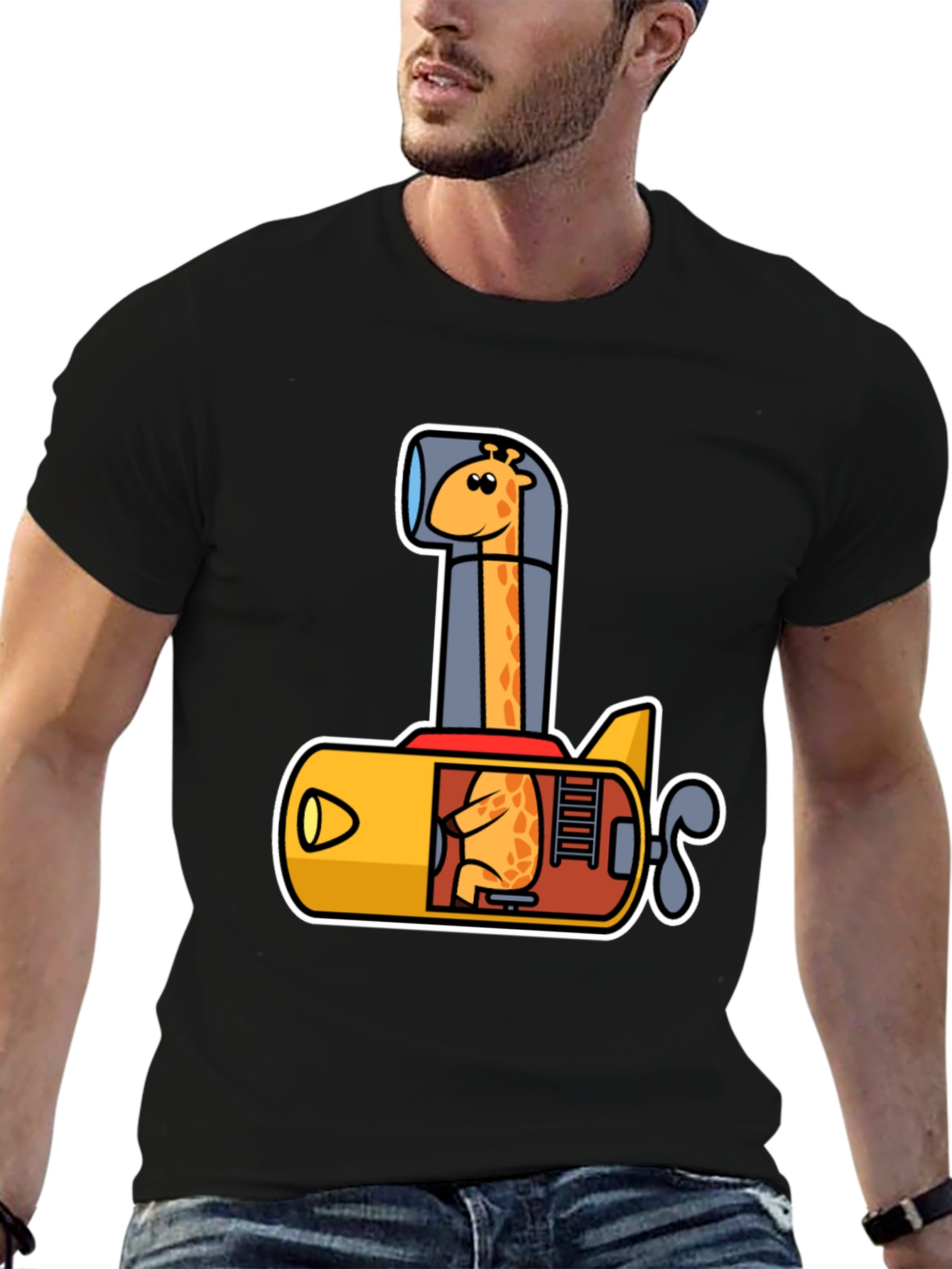 Giraffe Submarine Graphic Tee - Fun & Unique Design