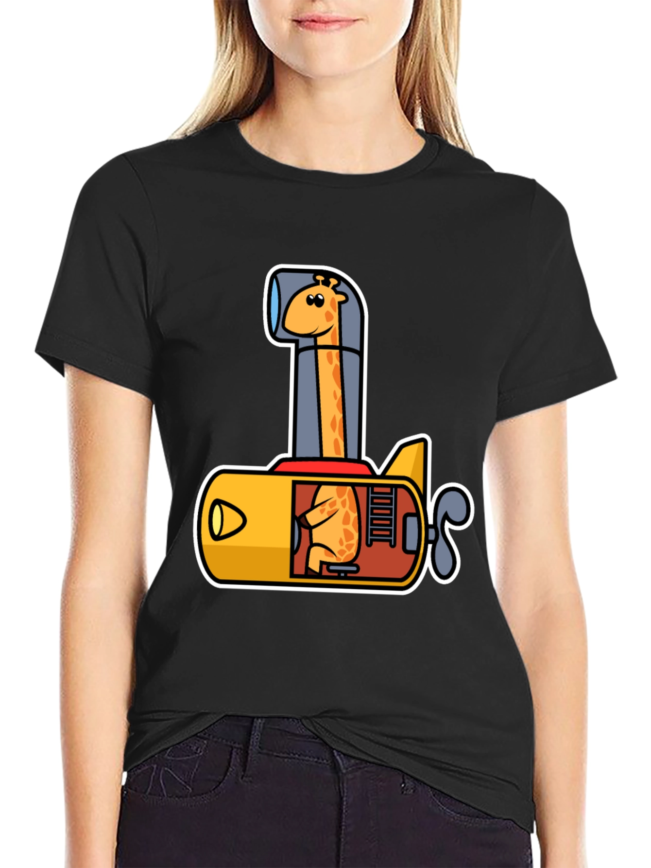 Giraffe Submarine Graphic Tee - Fun & Unique Design
