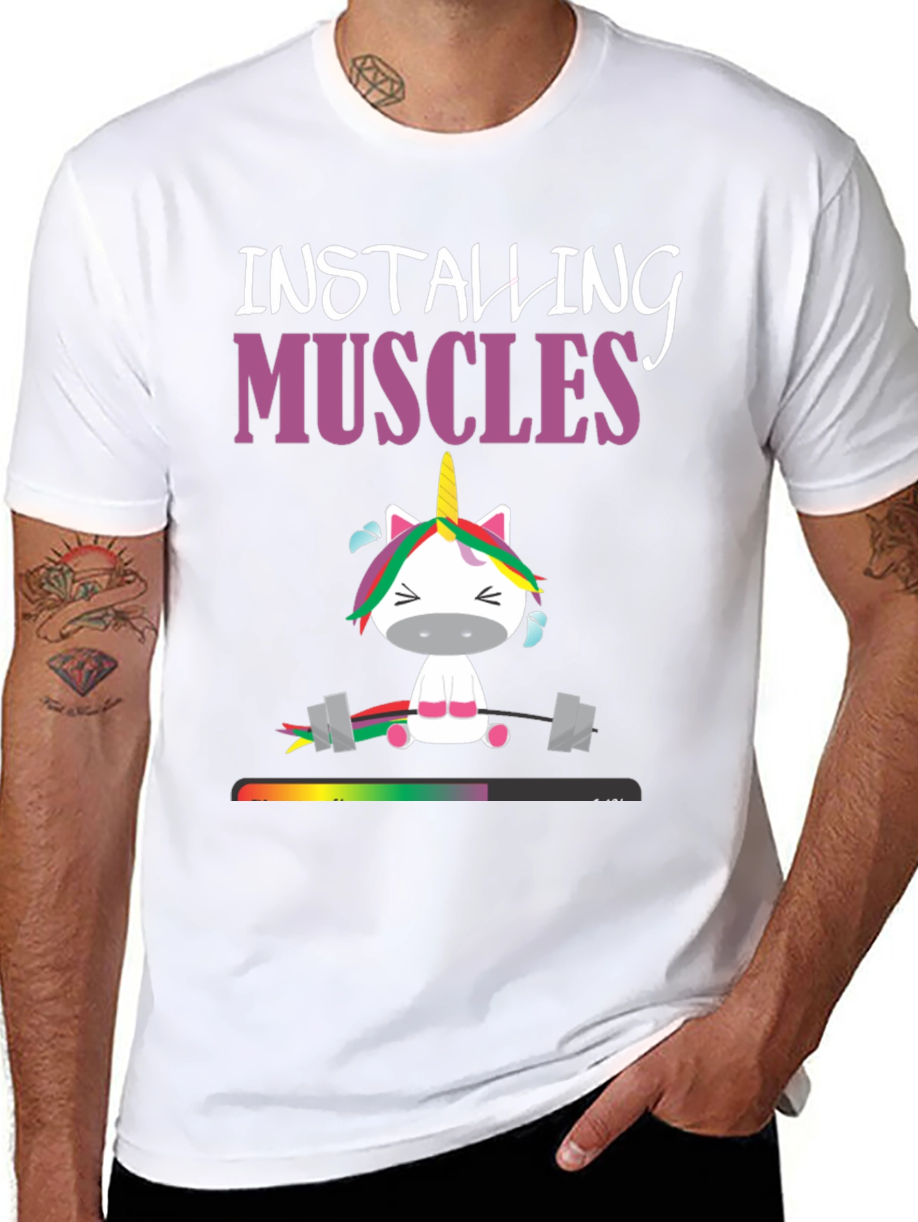 Installing Muscles Unicorn Graphic Tee