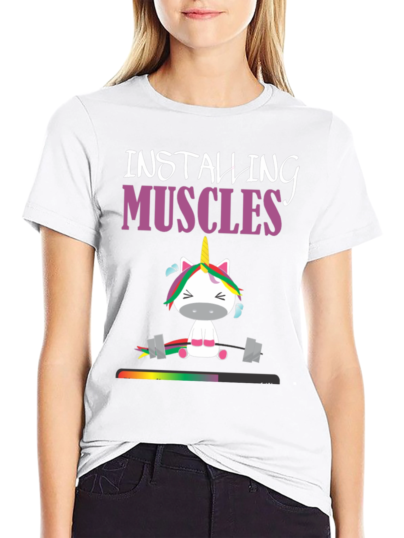 Installing Muscles Unicorn Graphic Tee