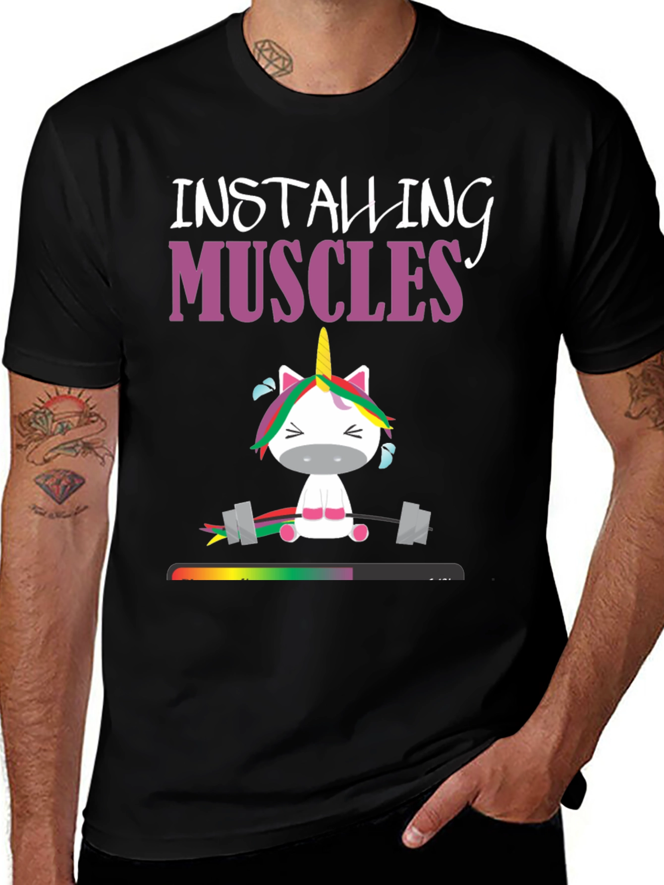 Installing Muscles Unicorn Graphic Tee
