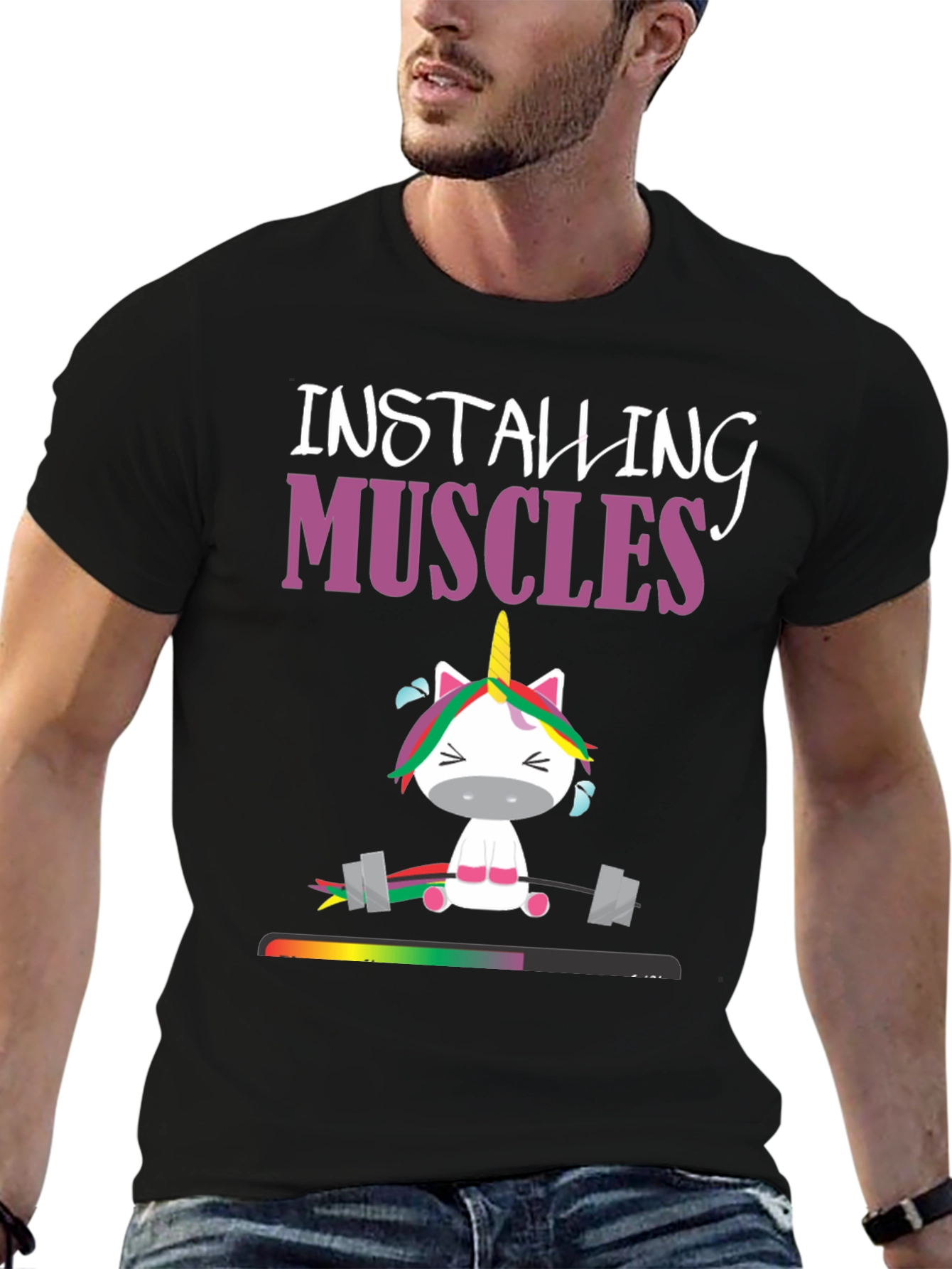 Installing Muscles Unicorn Graphic Tee