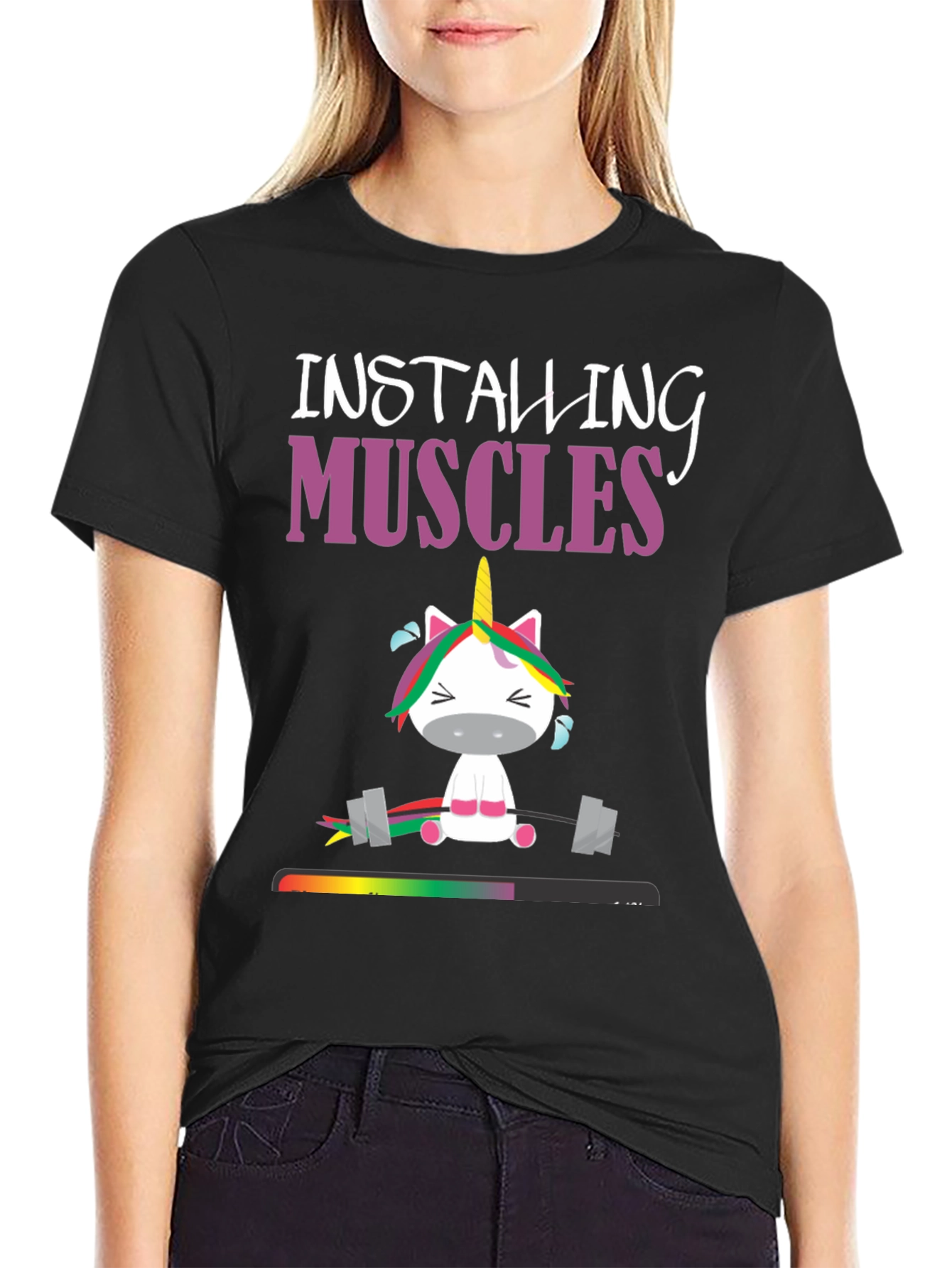 Installing Muscles Unicorn Graphic Tee