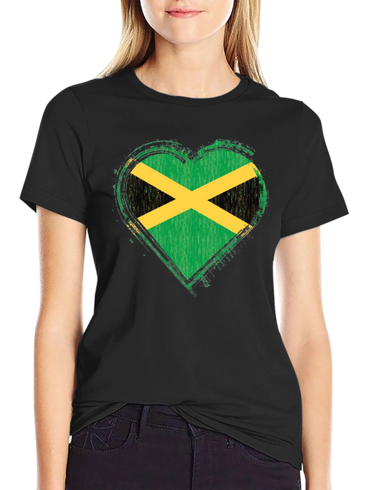 Jamaica Flag Heart T-Shirt