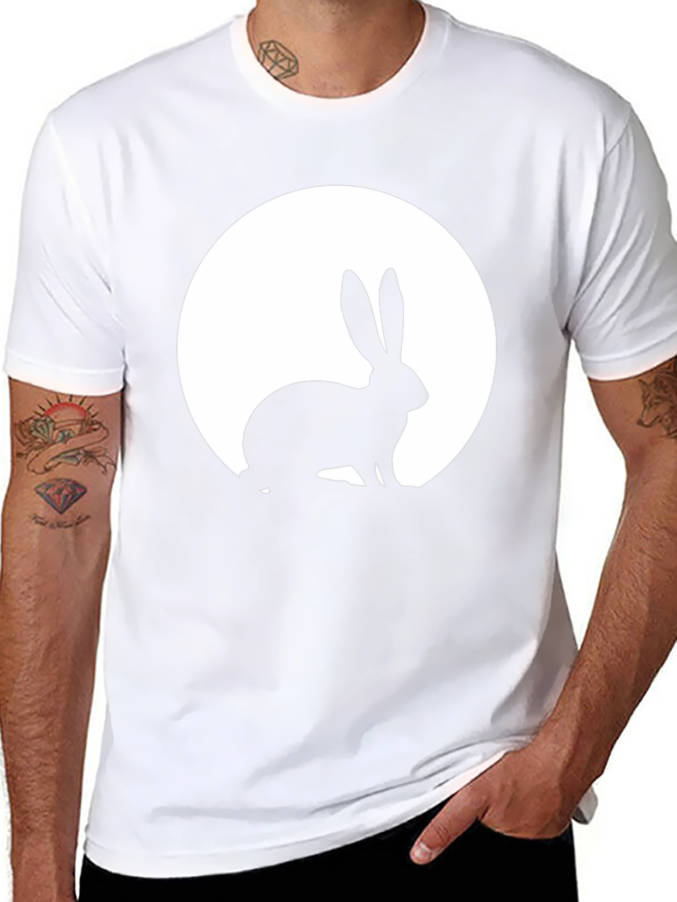Rabbit Moon Graphic Tee - Black