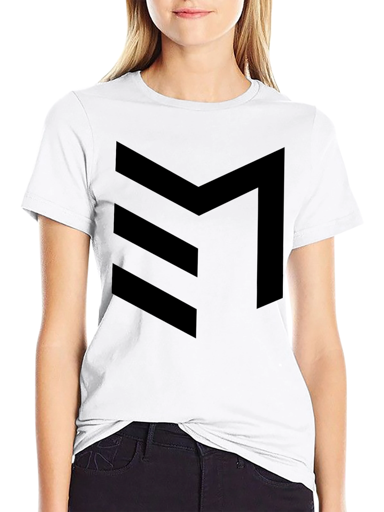 Minimalist Chevron Graphic Tee - Black