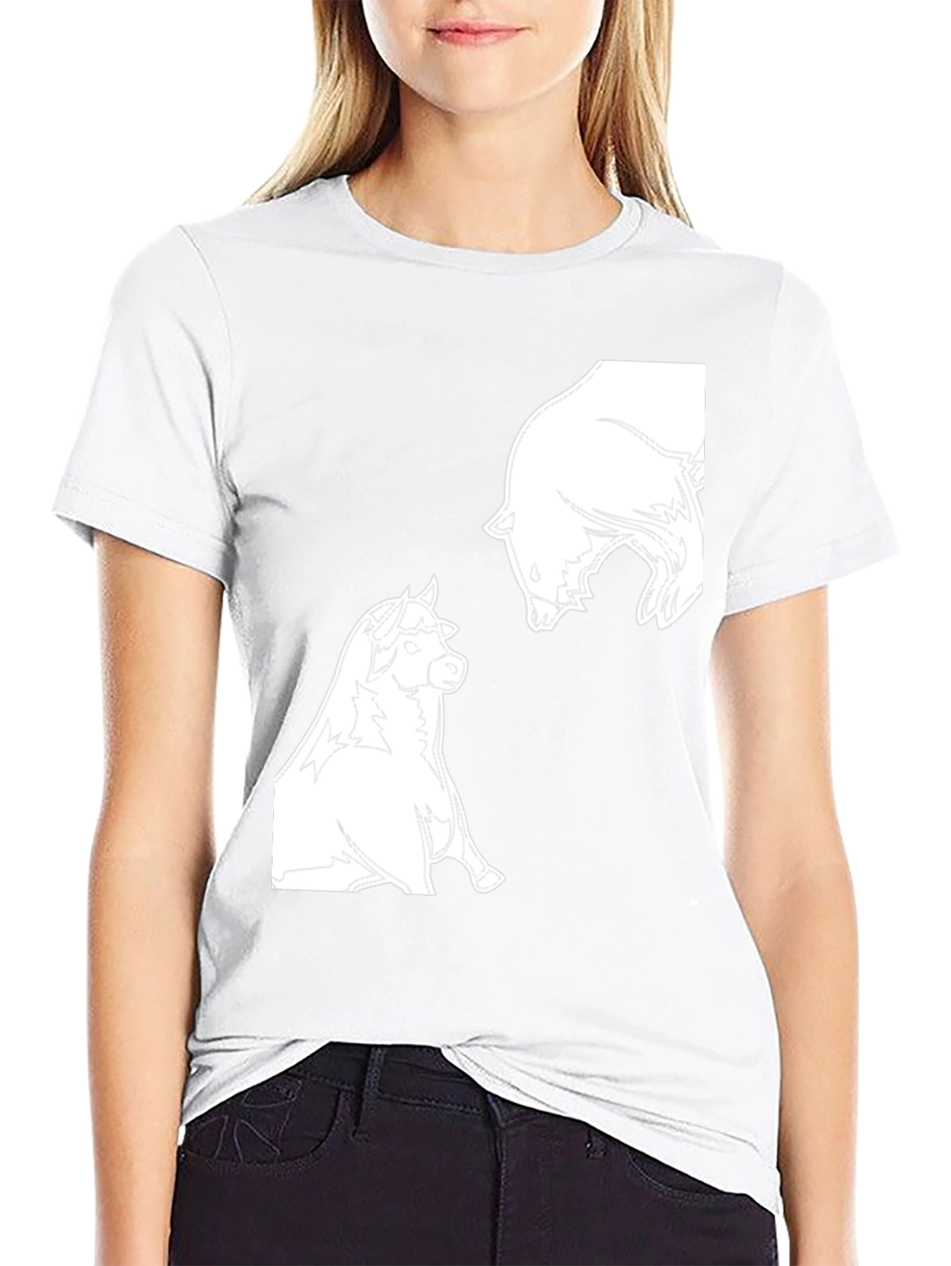 Bull vs Bear Graphic Tee - Black Cotton T-Shirt