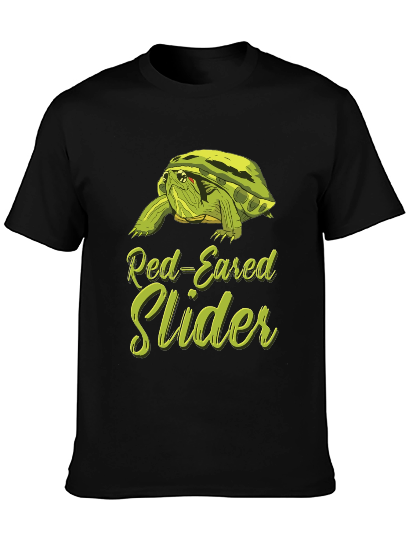 Red-Eared Slider Turtle Graphic T-Shirt - Black