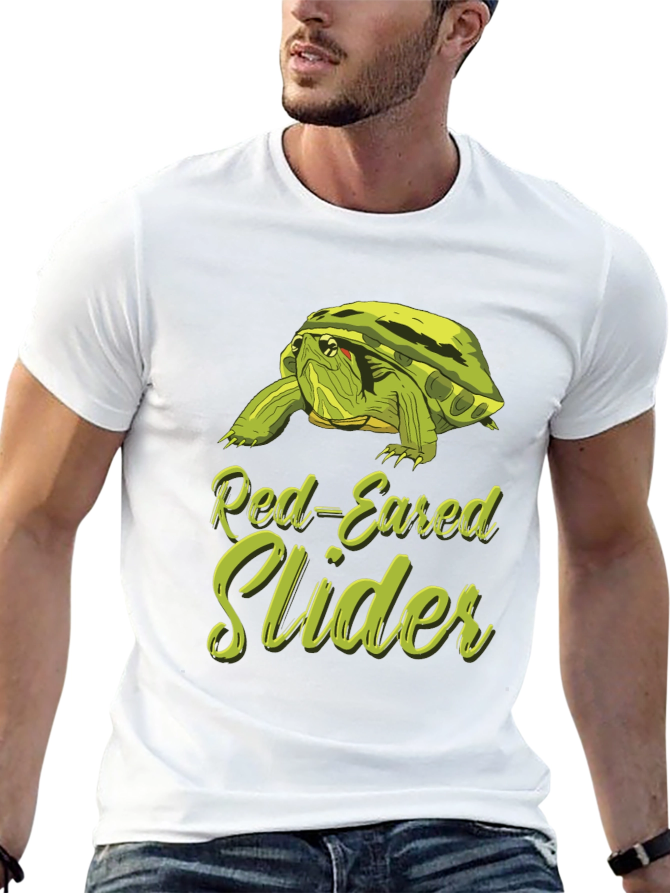 Red-Eared Slider Turtle Graphic T-Shirt - Black