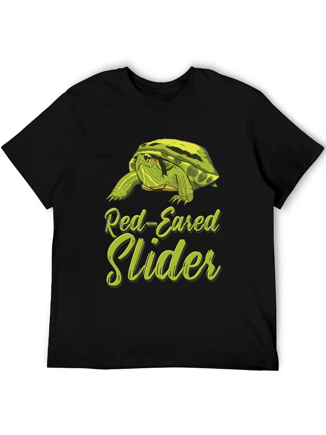 Red-Eared Slider Turtle Graphic T-Shirt - Black
