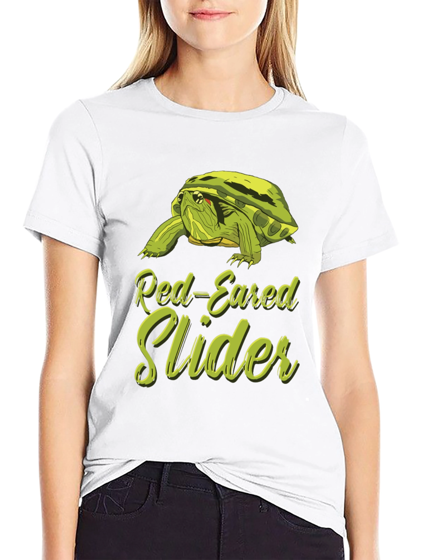 Red-Eared Slider Turtle Graphic T-Shirt - Black
