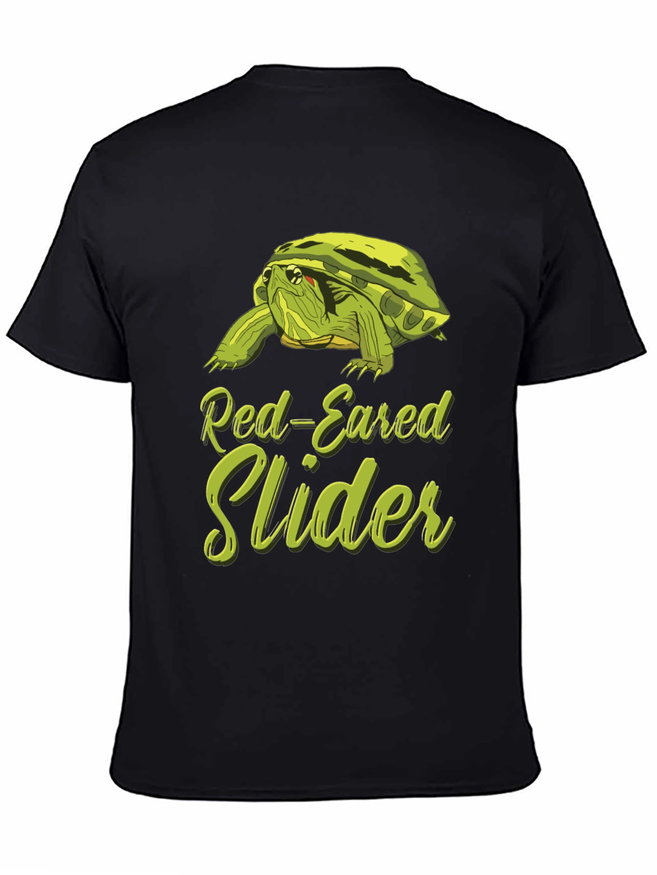 Red-Eared Slider Turtle Graphic T-Shirt - Black