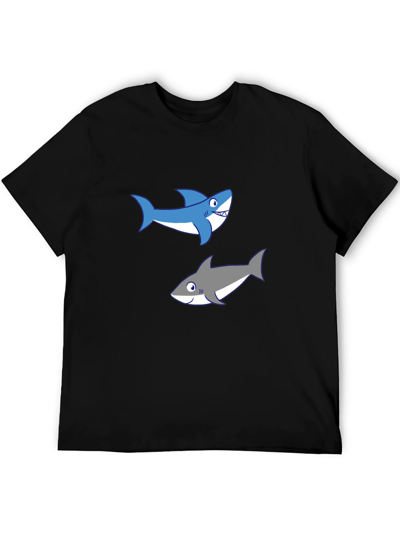 Shark Graphic Tee - Black Cotton T-Shirt