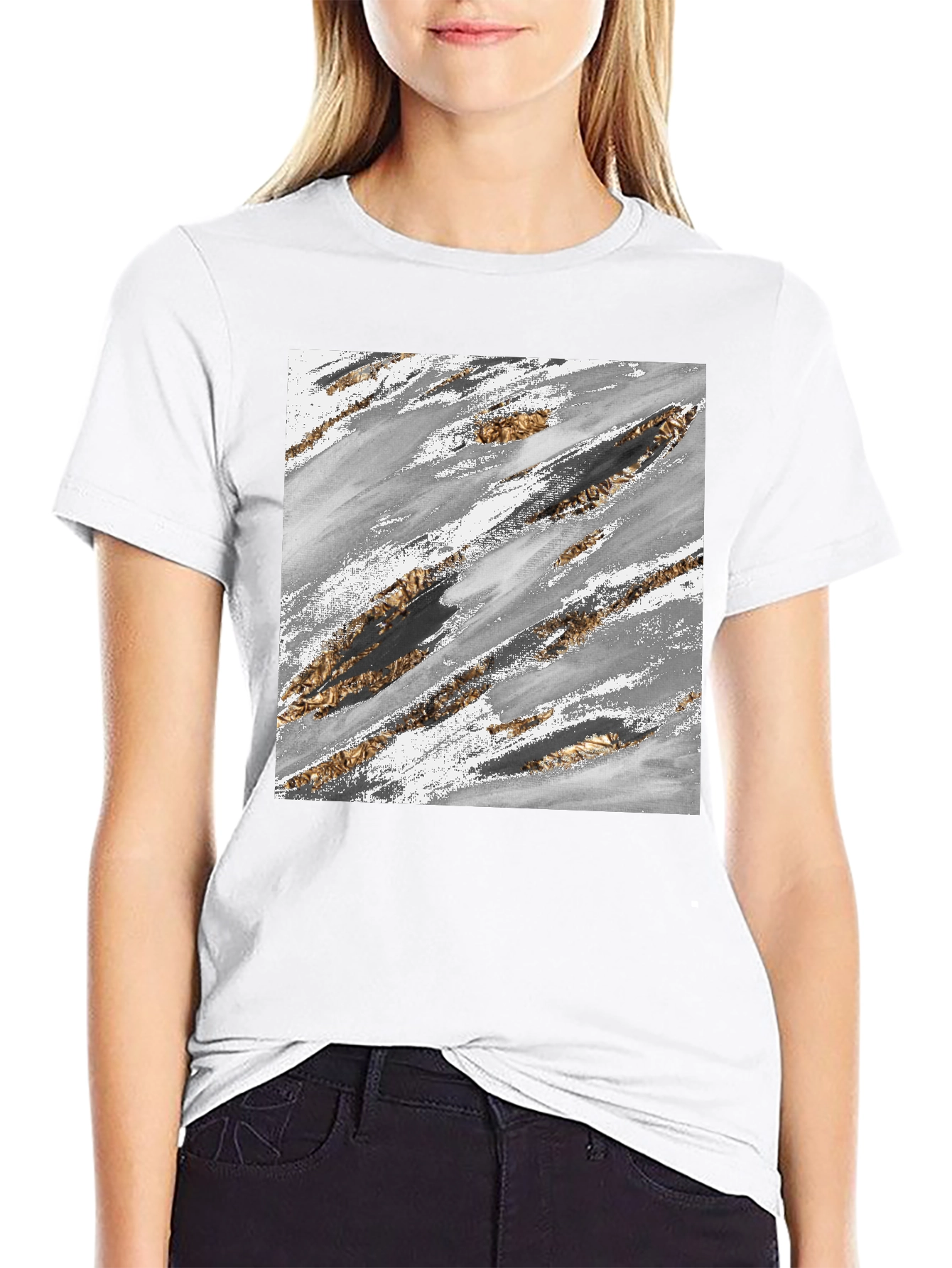 Abstract Brushstroke Graphic Tee - Modern Casual