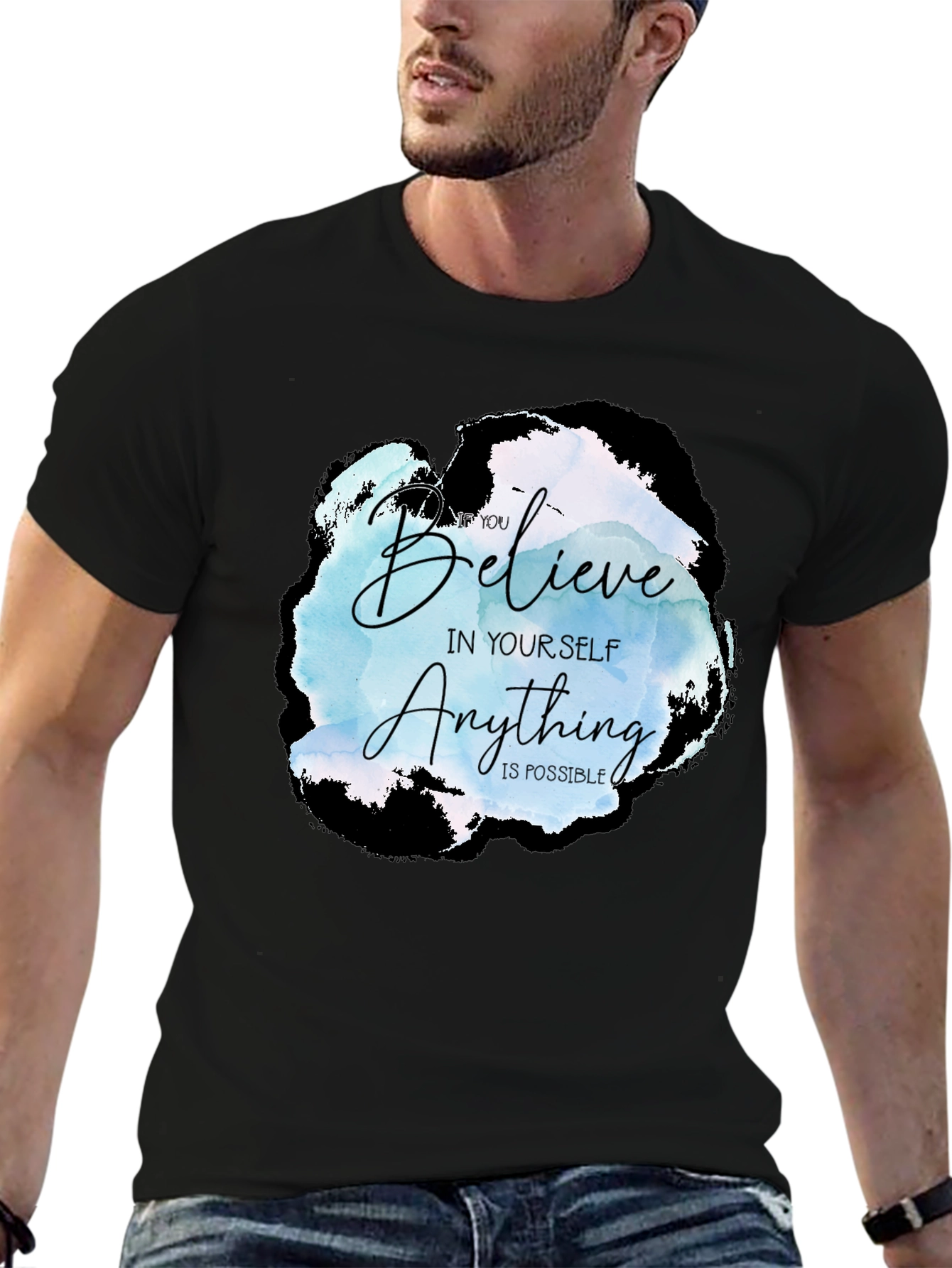Believe in Yourself Graphic Tee - Black