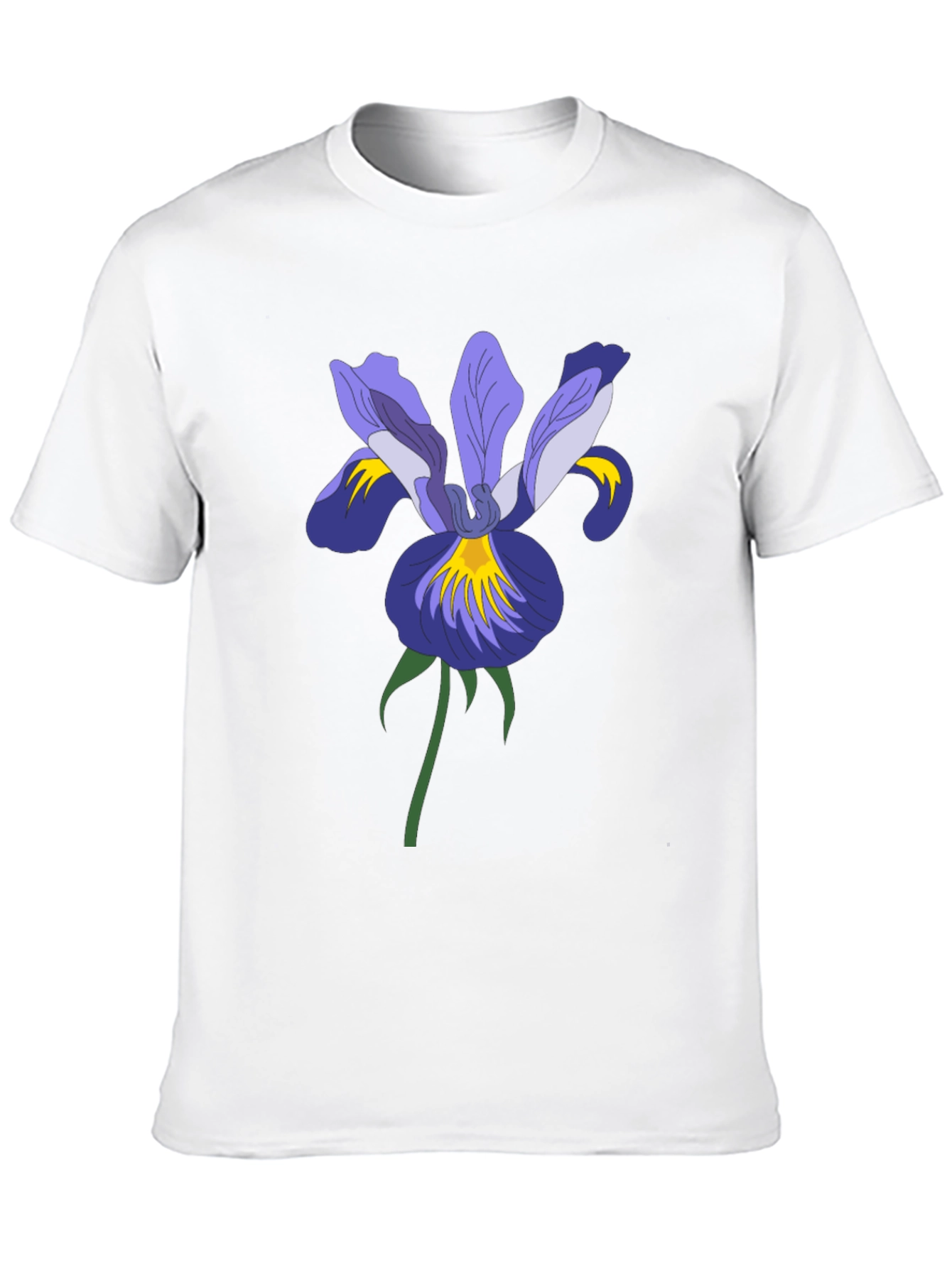 Floral Iris Graphic Black T-Shirt