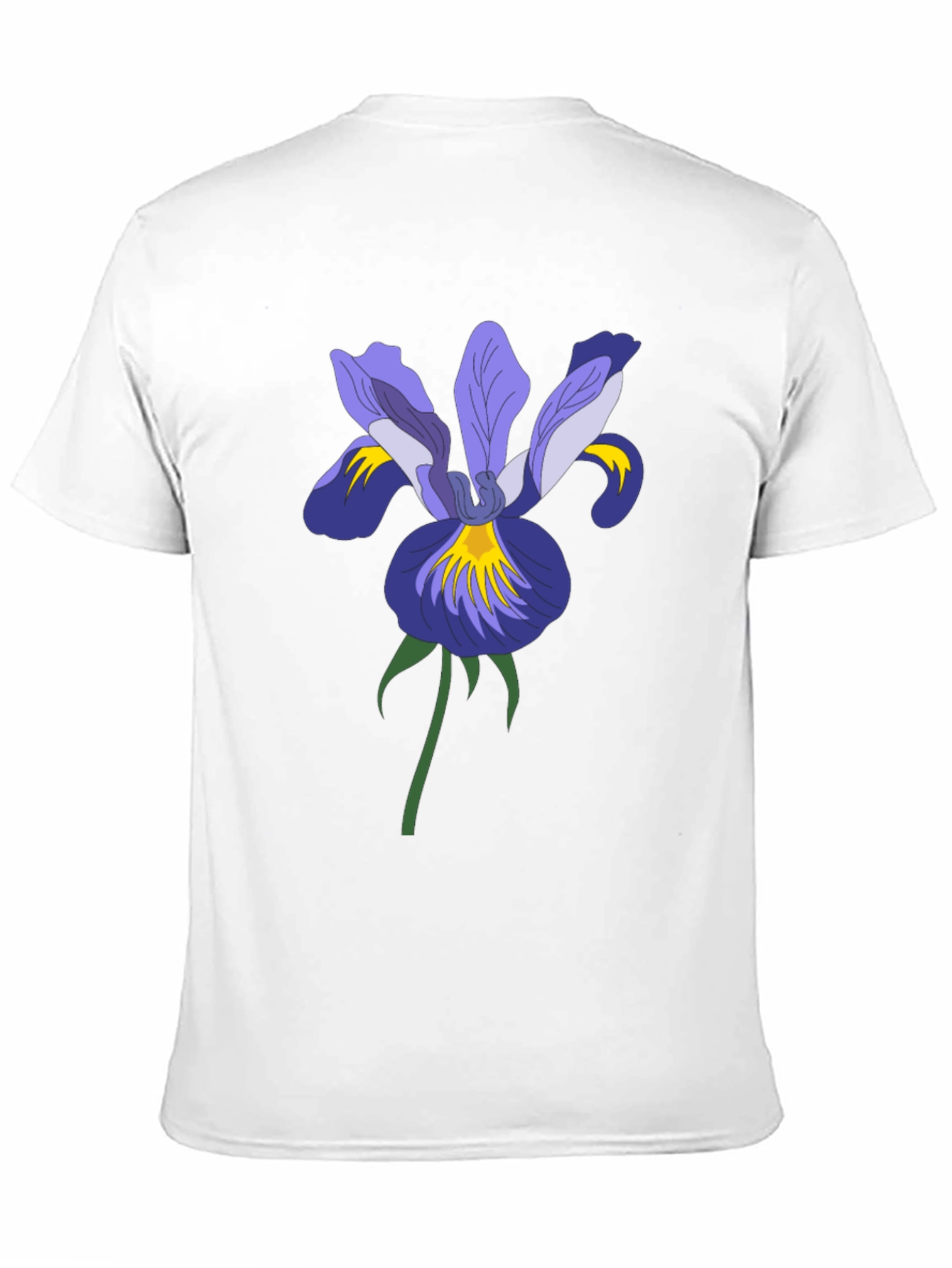 Floral Iris Graphic Black T-Shirt