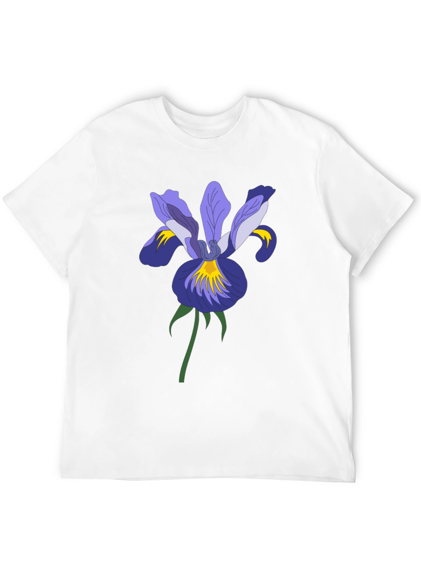 Floral Iris Graphic Black T-Shirt
