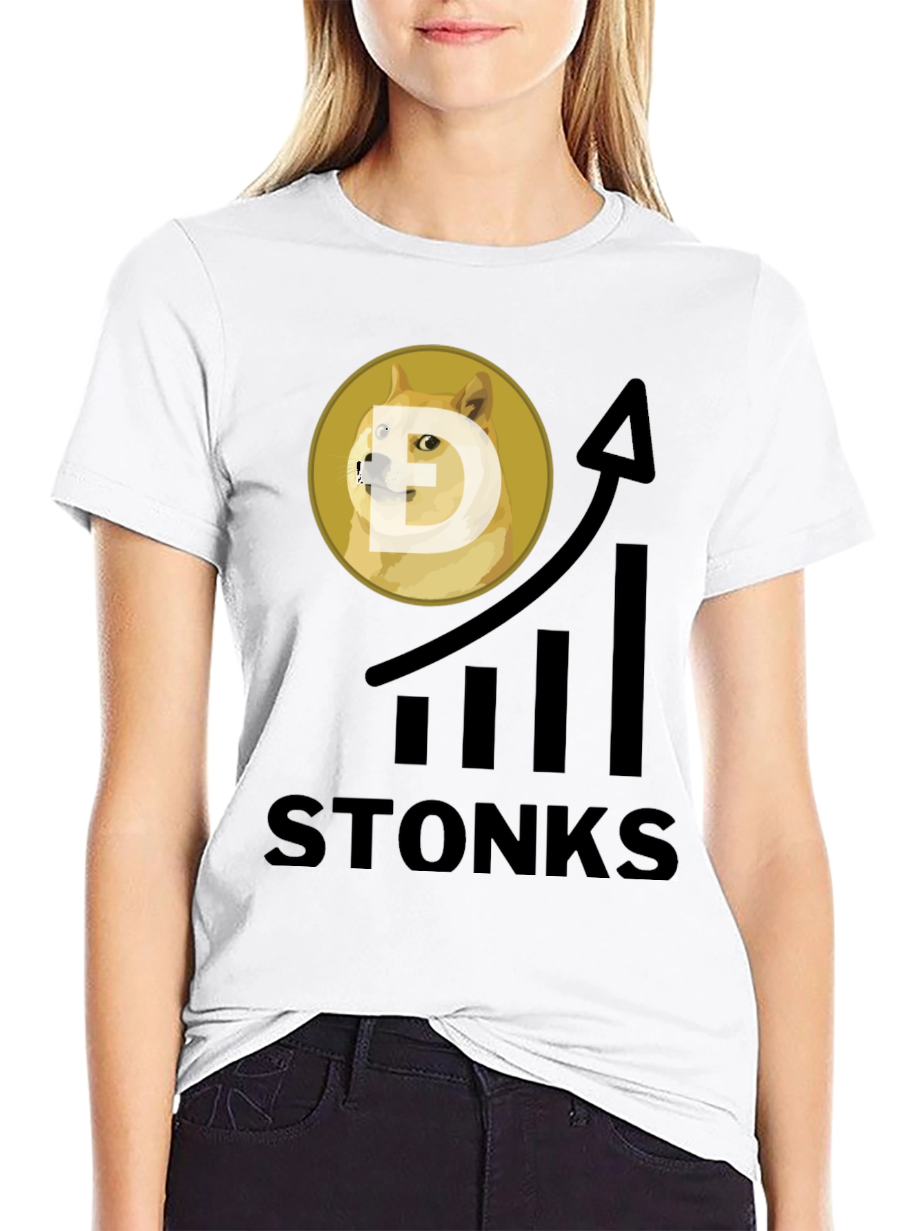 Dogecoin Stonks T-Shirt – Crypto Meme Graphic Tee