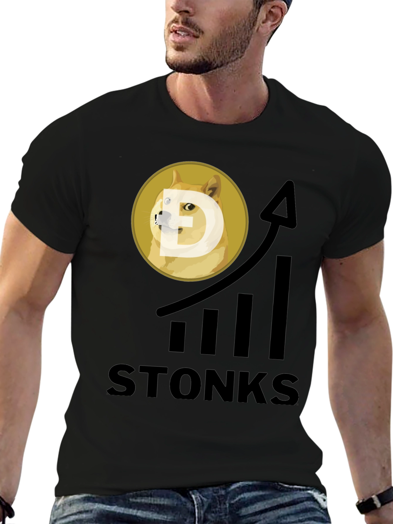 Dogecoin Stonks T-Shirt – Crypto Meme Graphic Tee