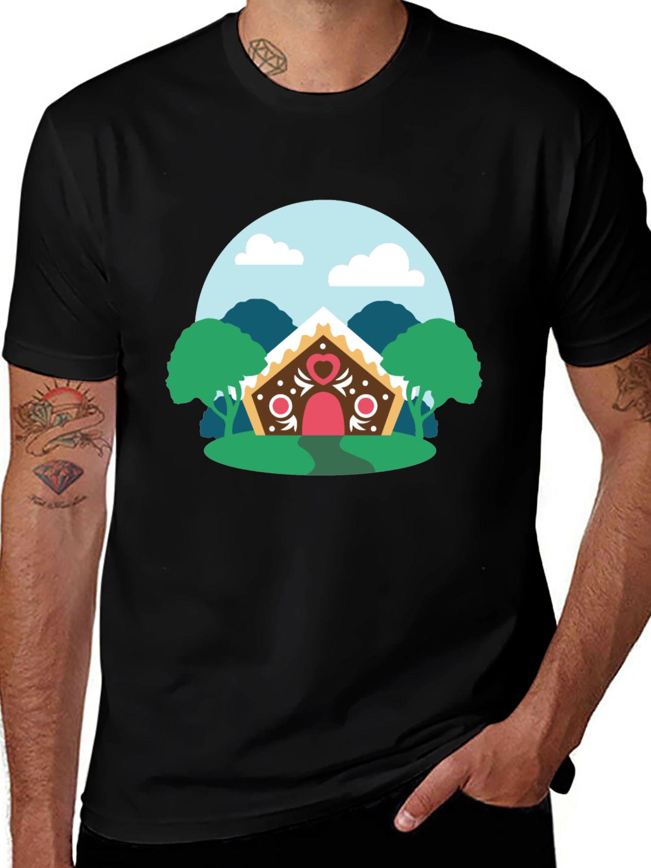 Gingerbread House Graphic Tee - Cozy & Stylish