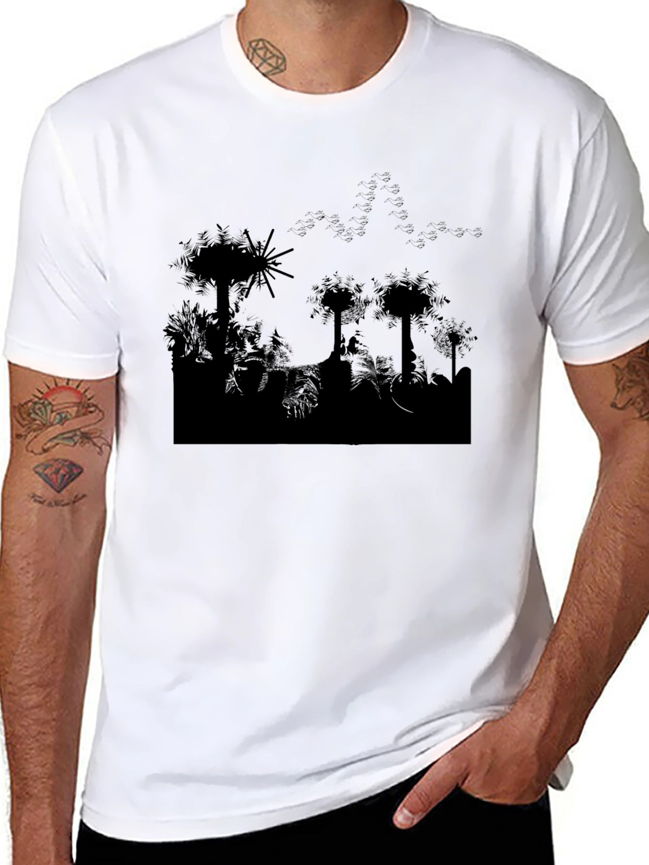 Silhouette Jungle Black T-Shirt