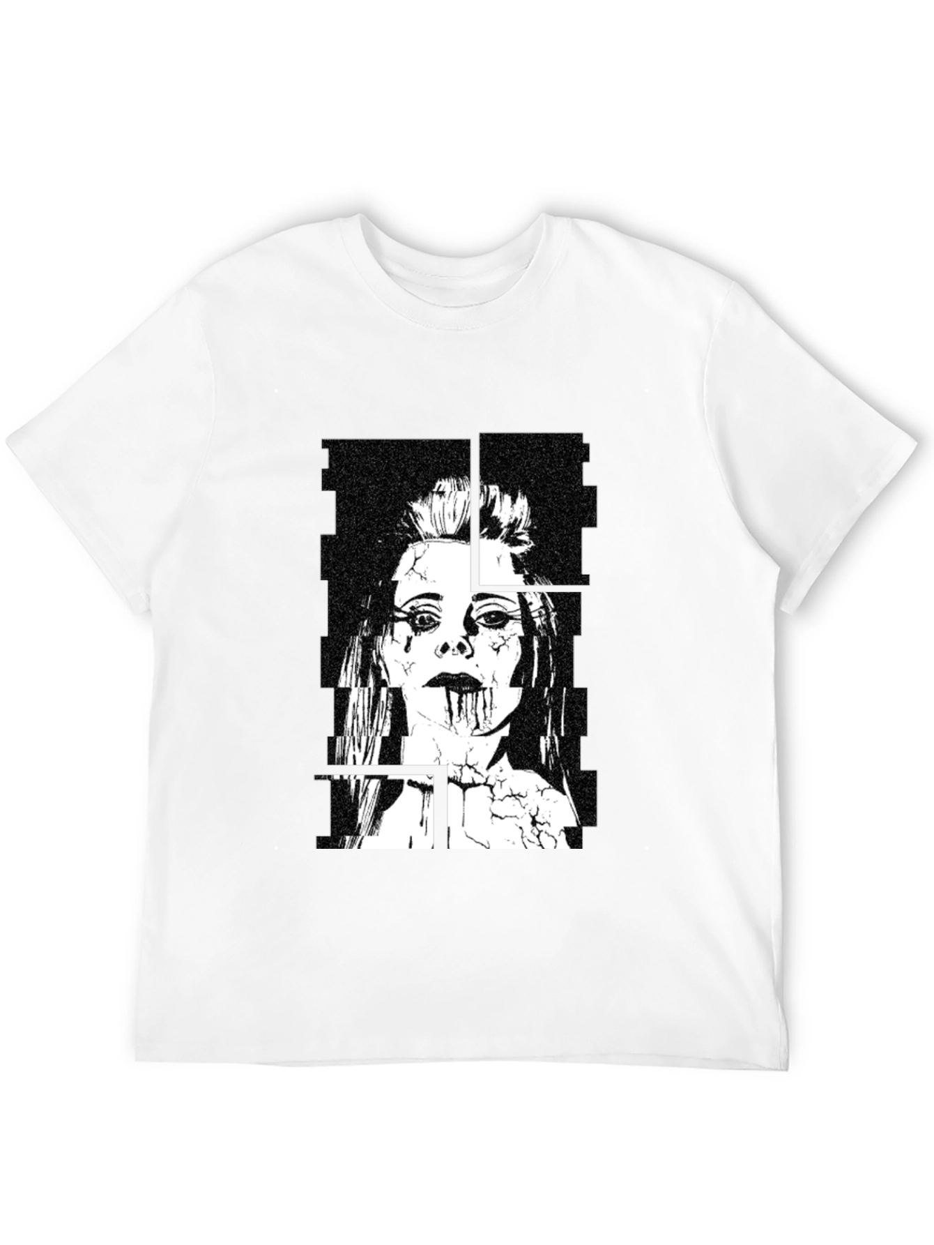 Edgy Black Graphic Tee - Womans Portrait