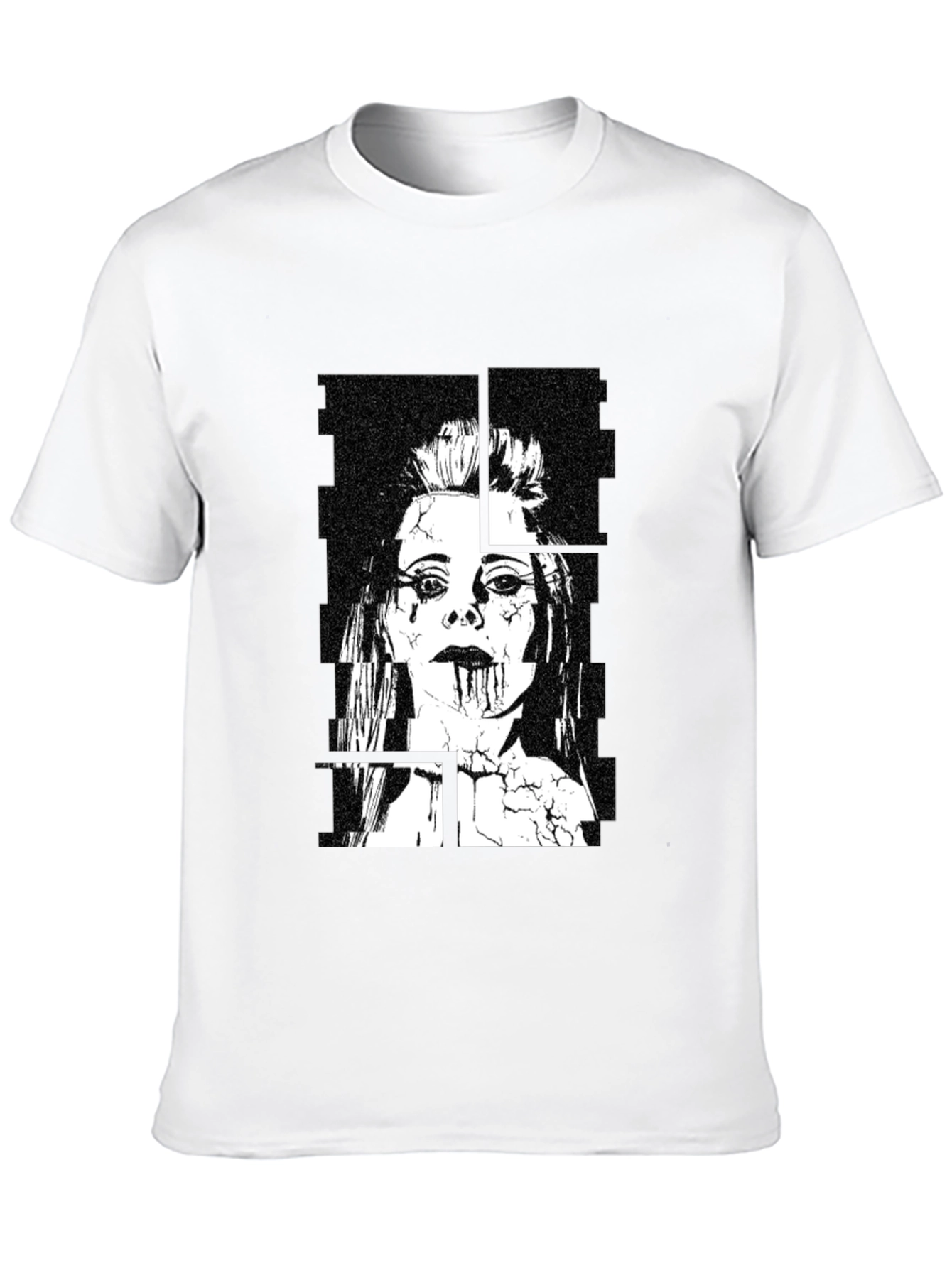 Edgy Black Graphic Tee - Womans Portrait