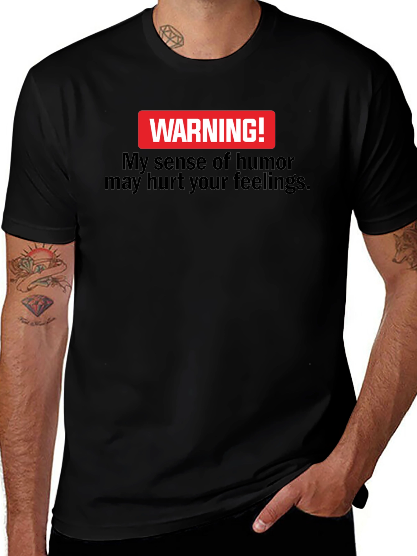 Warning! My Sense Of Humor Black T-Shirt
