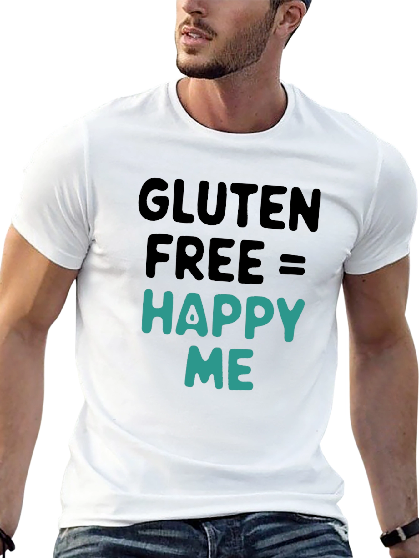 Gluten Free Happy Me Black Graphic Tee