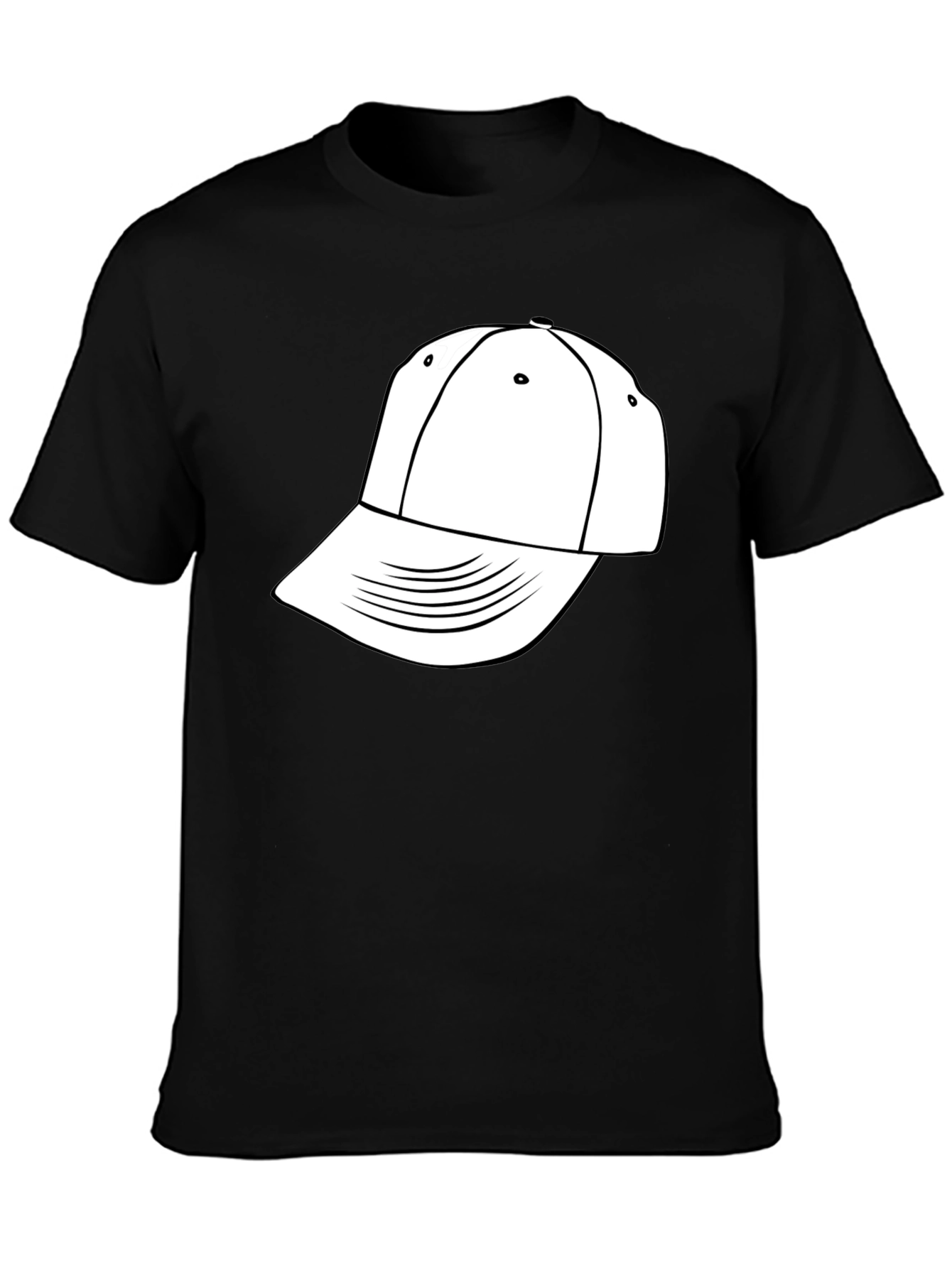 Cool Black T-Shirt with White Hat Graphic
