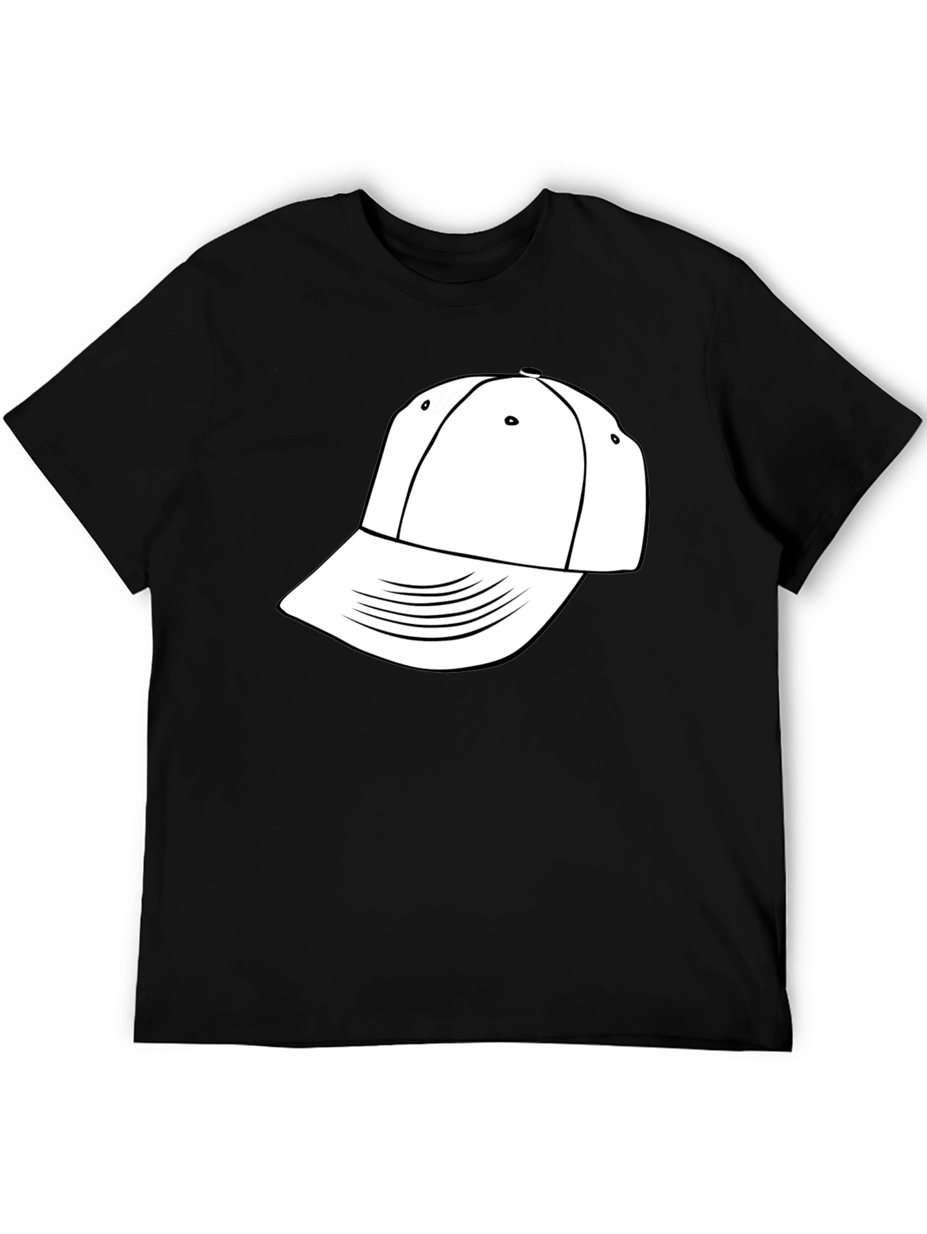 Cool Black T-Shirt with White Hat Graphic