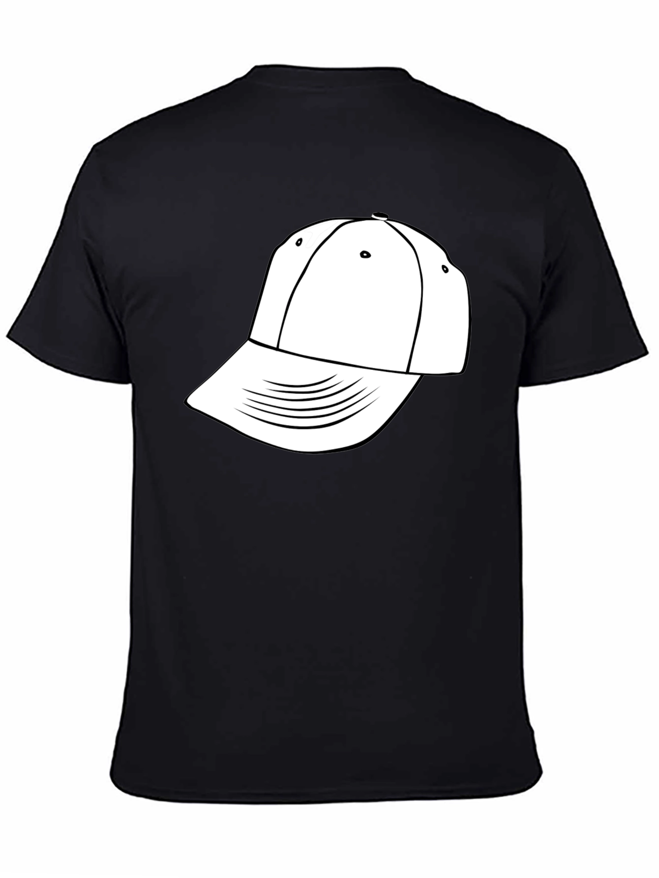 Cool Black T-Shirt with White Hat Graphic