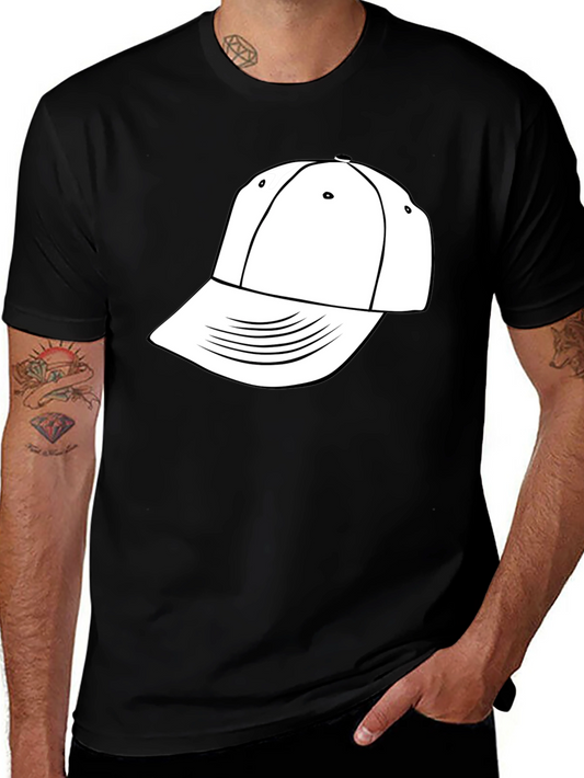 Cool Black T-Shirt with White Hat Graphic