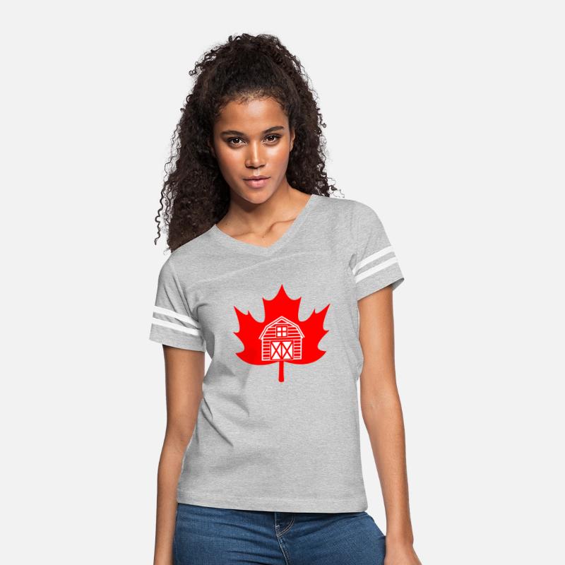 White farm house in maple leaf logo for farming