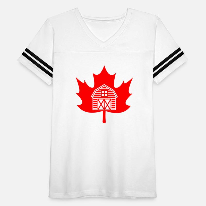 White farm house in maple leaf logo for farming