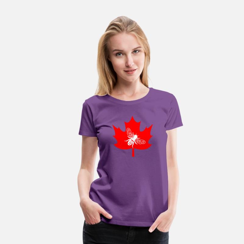 White honey bee in maple leaf logo