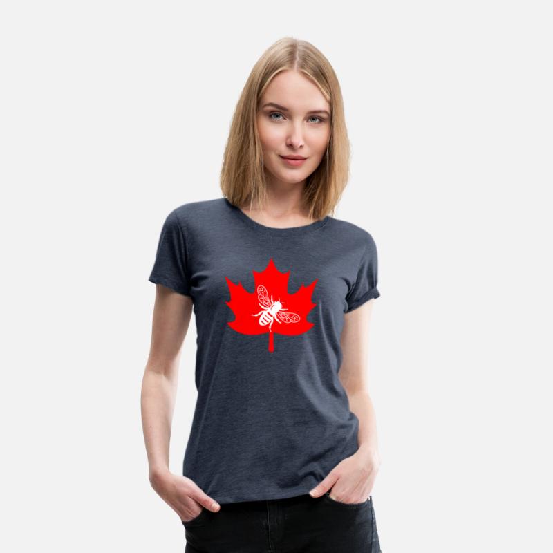 White honey bee in maple leaf logo