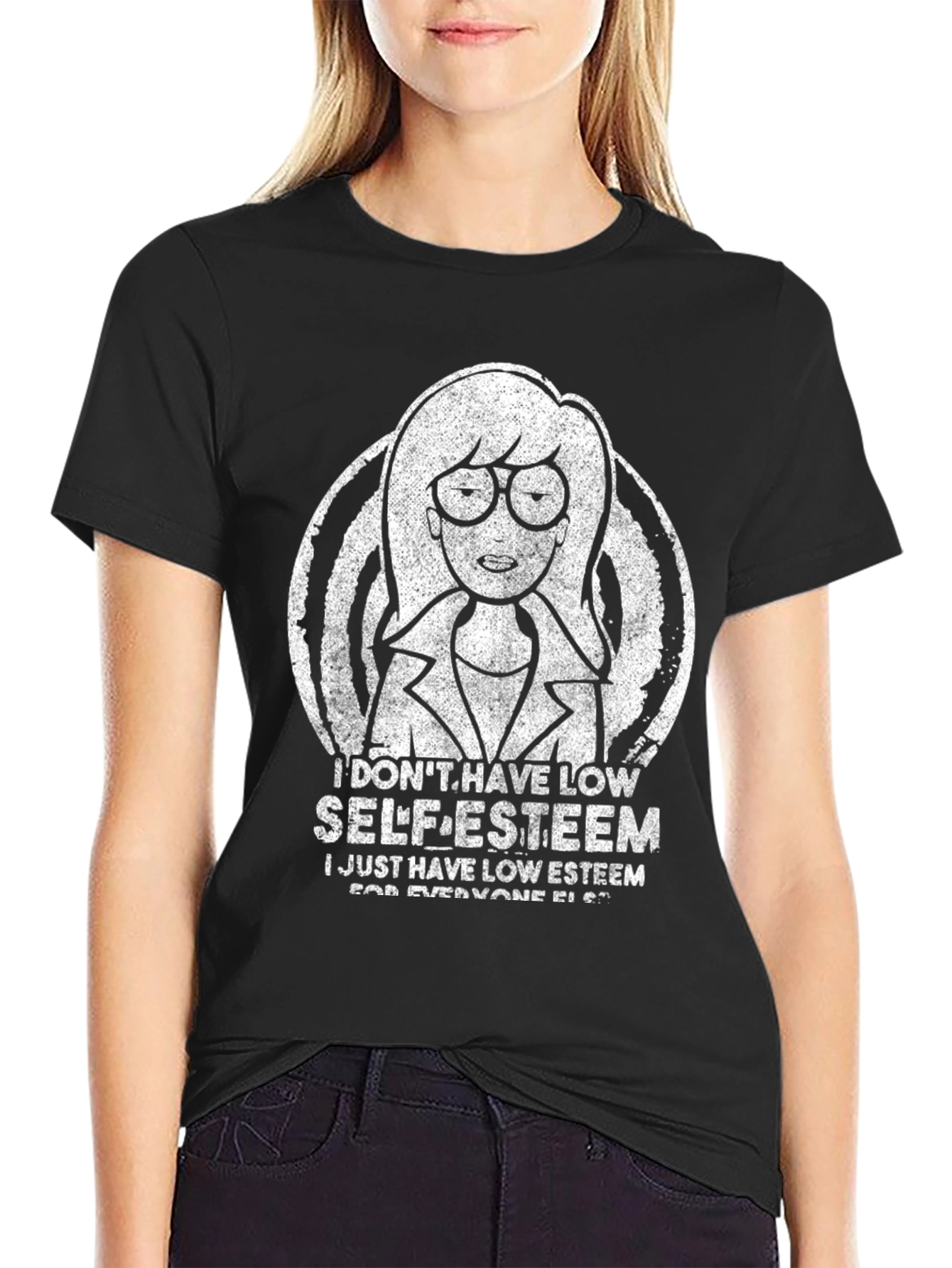 Daria Low Self-Esteem Graphic Tee - Black