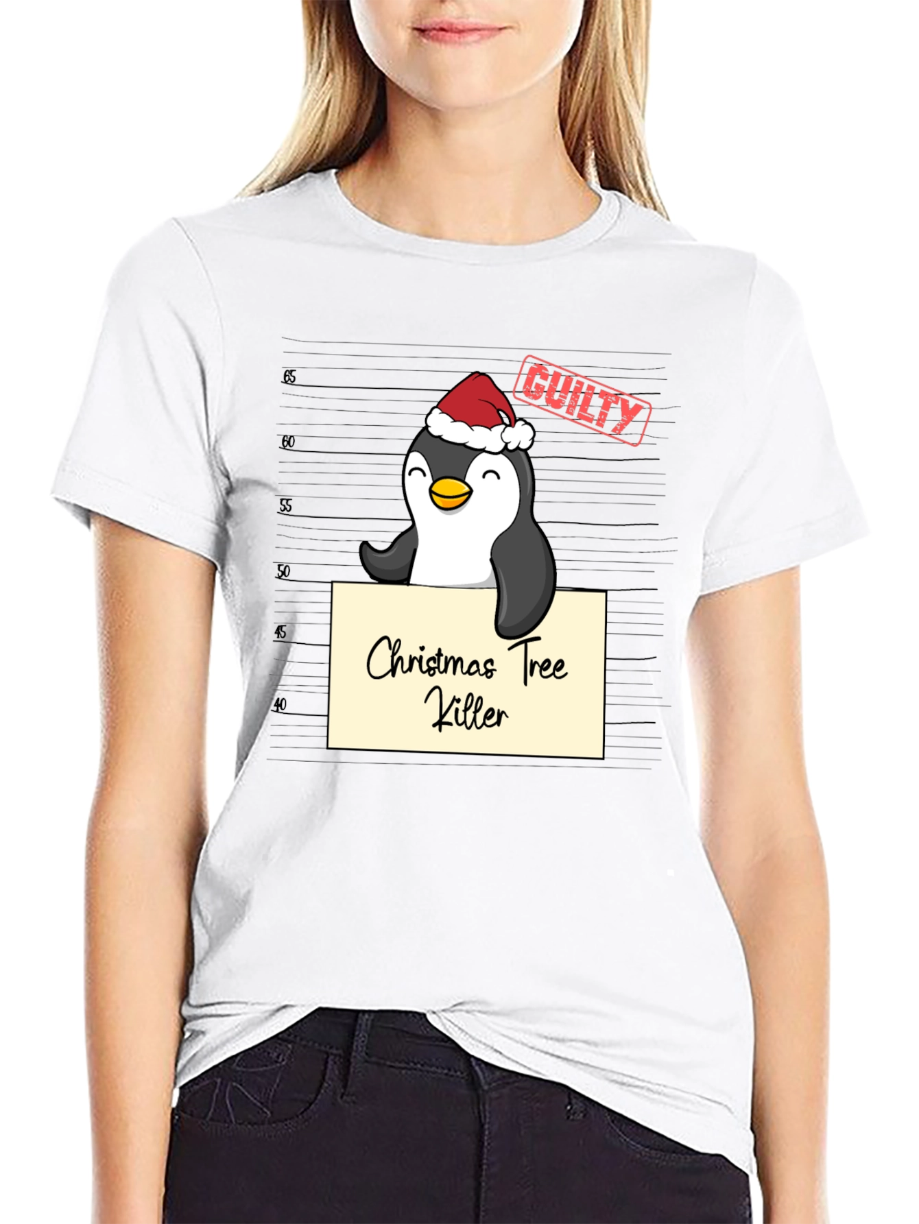 Christmas Tree Killer Penguin Graphic Tee