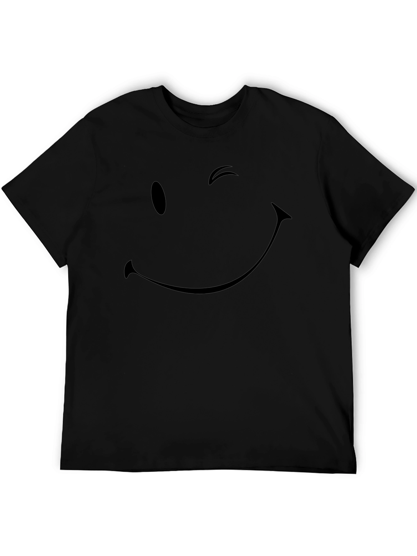 Winking Smiley Face Black Graphic Tee