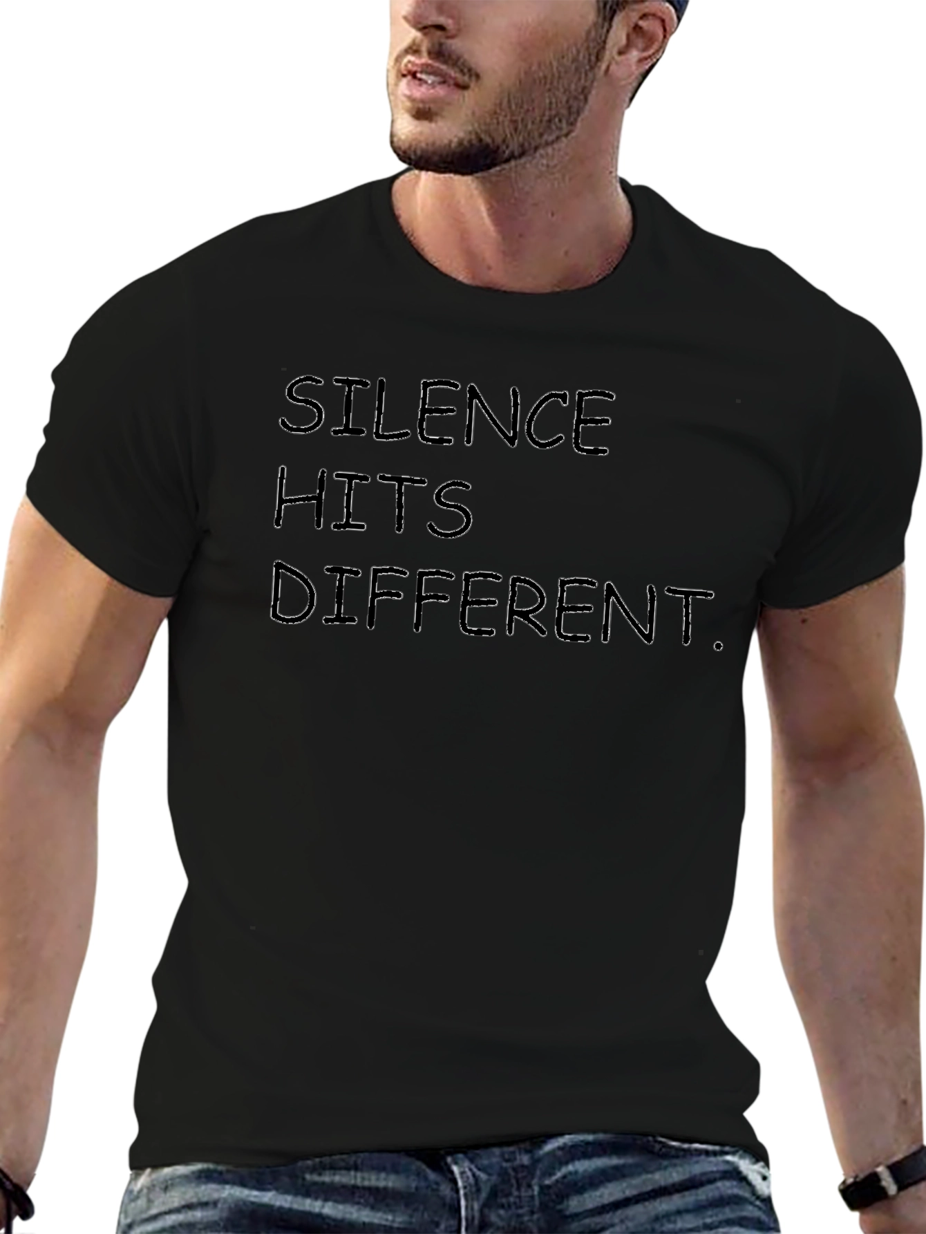 Silence Hits Different T-Shirt - Trendy Statement Tee
