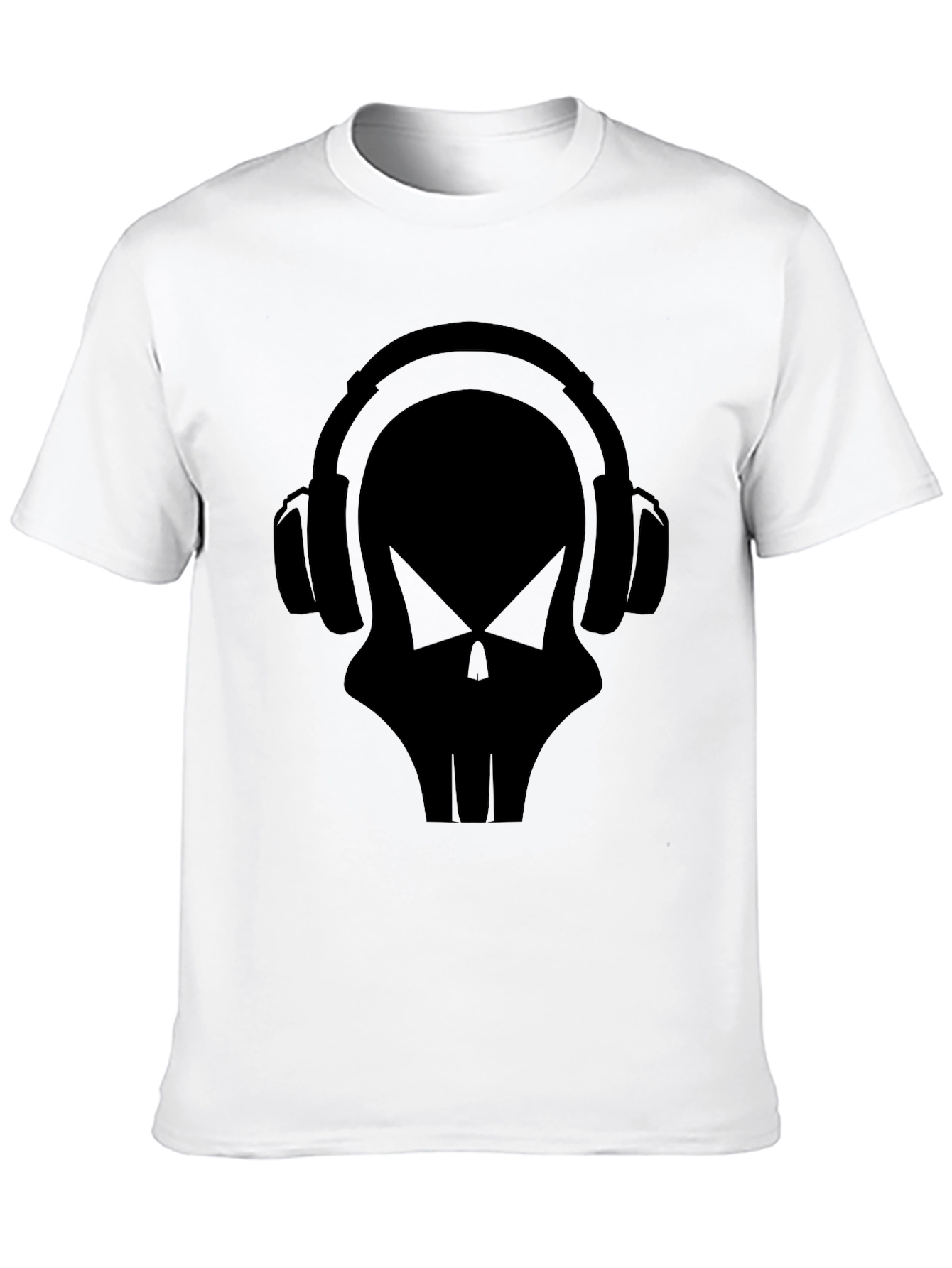 Skull DJ Headphones Graphic T-Shirt - Black