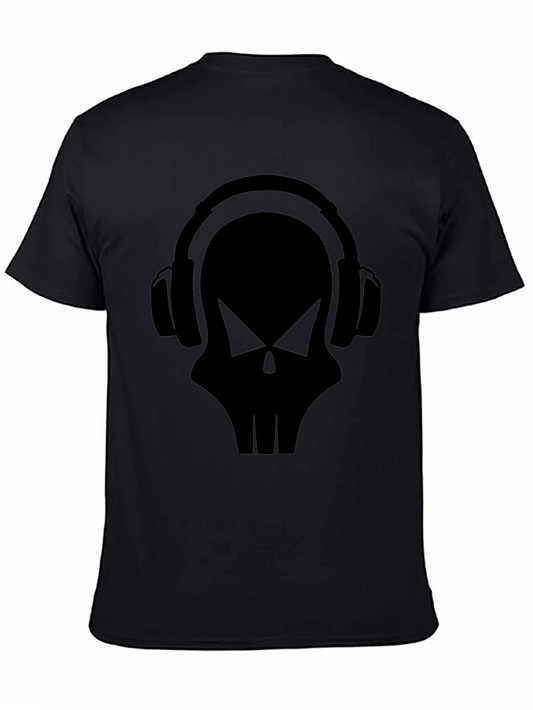 Skull DJ Headphones Graphic T-Shirt - Black