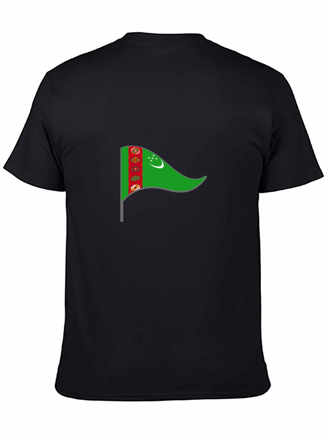 Turkmenistan Flag T-Shirt - Black Cotton Tee
