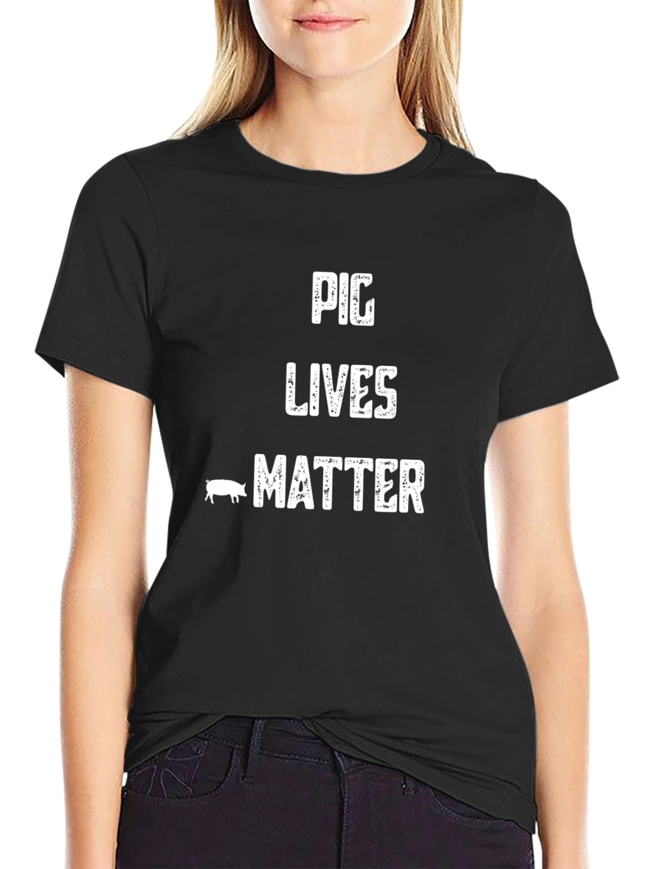 Pig Lives Matter Graphic Tee - Black