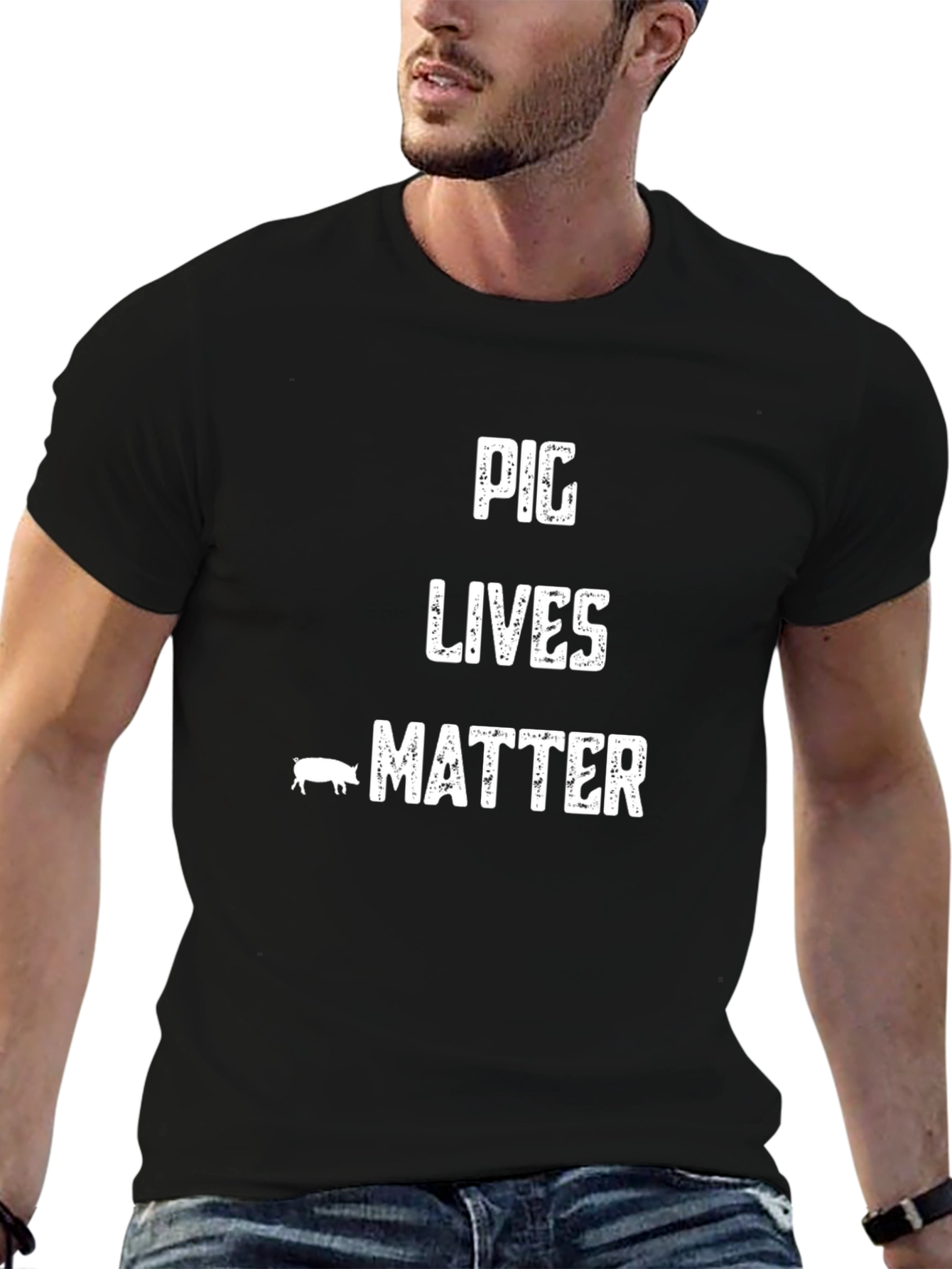 Pig Lives Matter Graphic Tee - Black