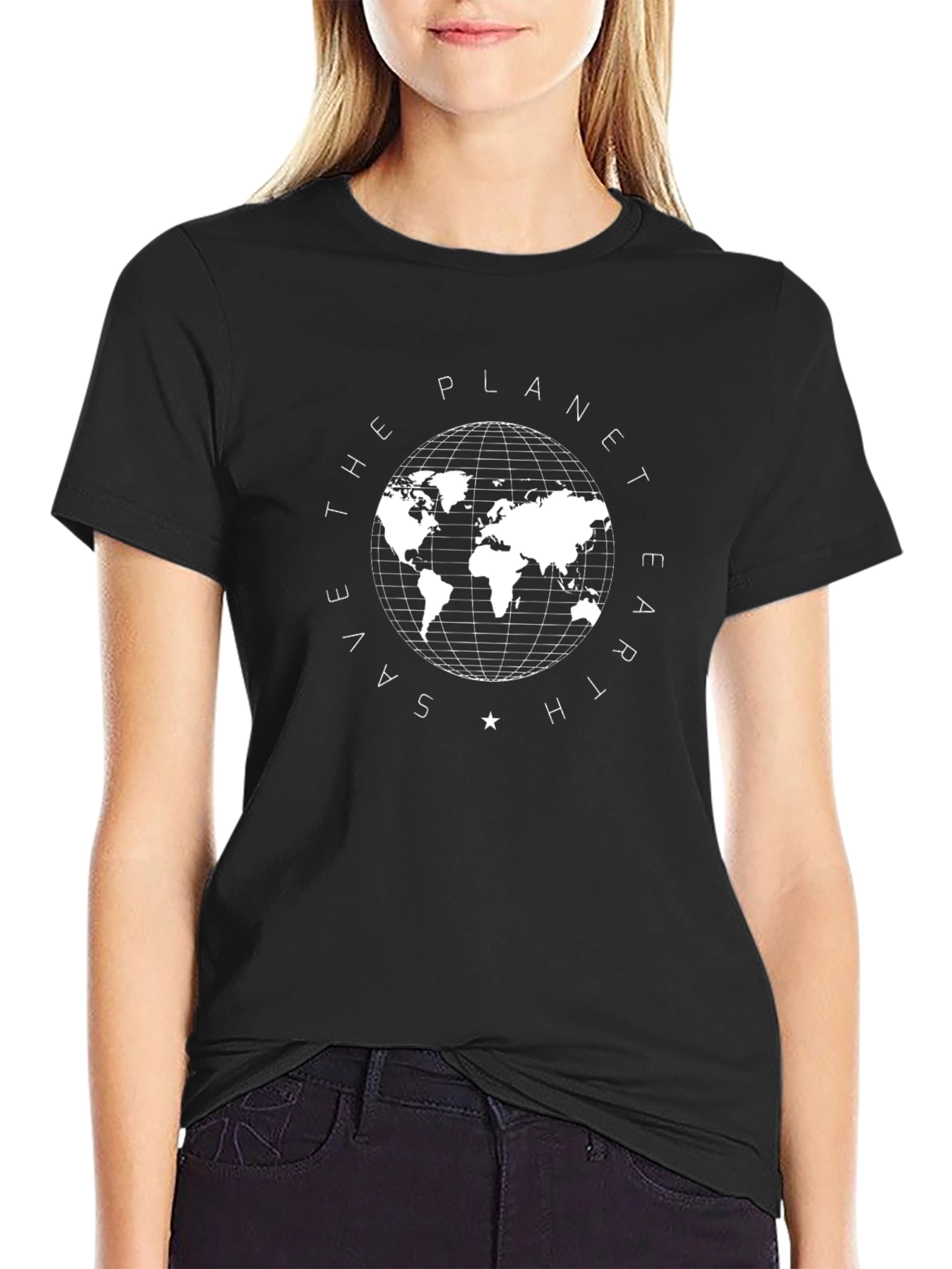 Save the Planet Earth Graphic Tee - Black