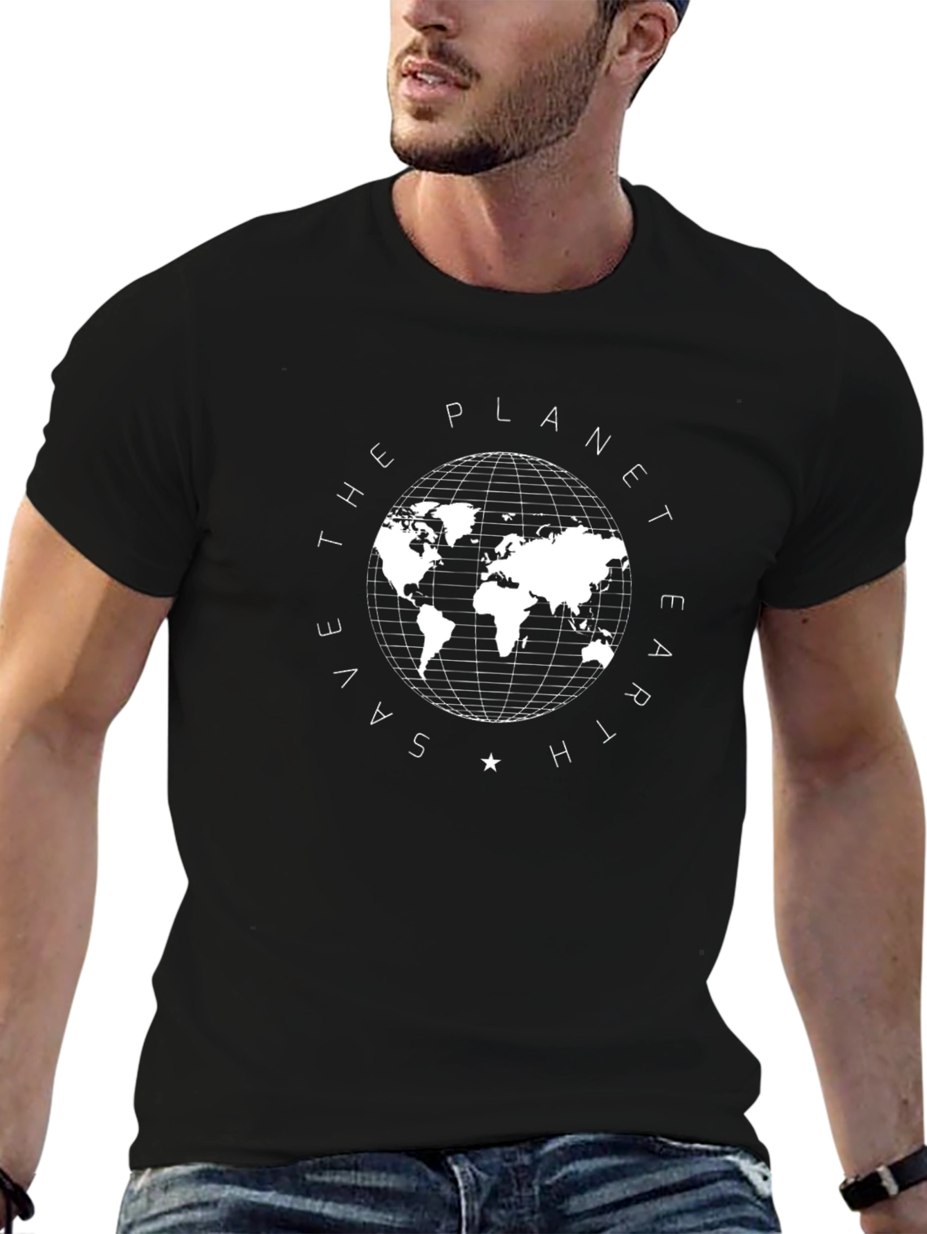 Save the Planet Earth Graphic Tee - Black